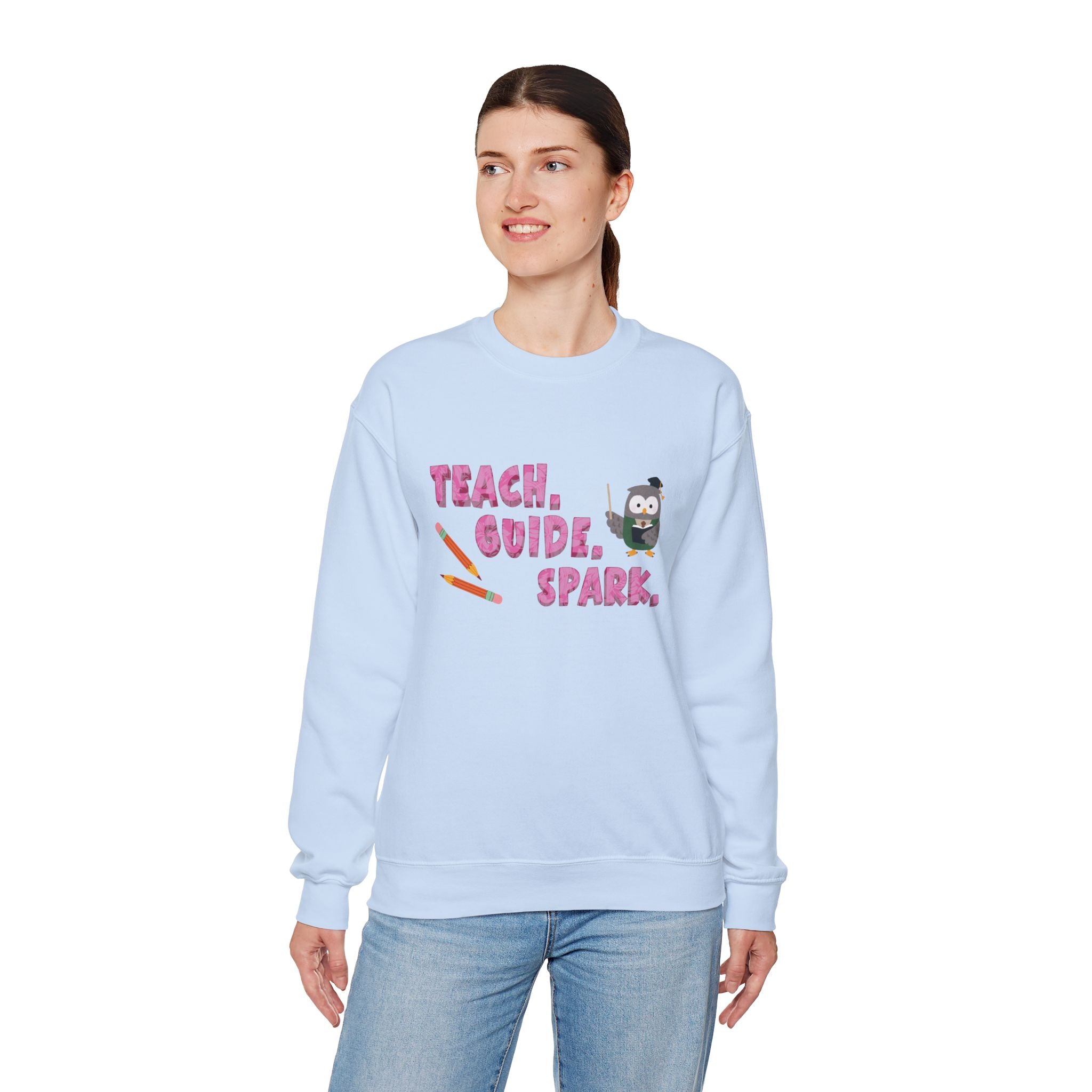 Teacher "Teach • Guide • Spark" Crewneck Sweatshirt — Teacher Appreciation Gift