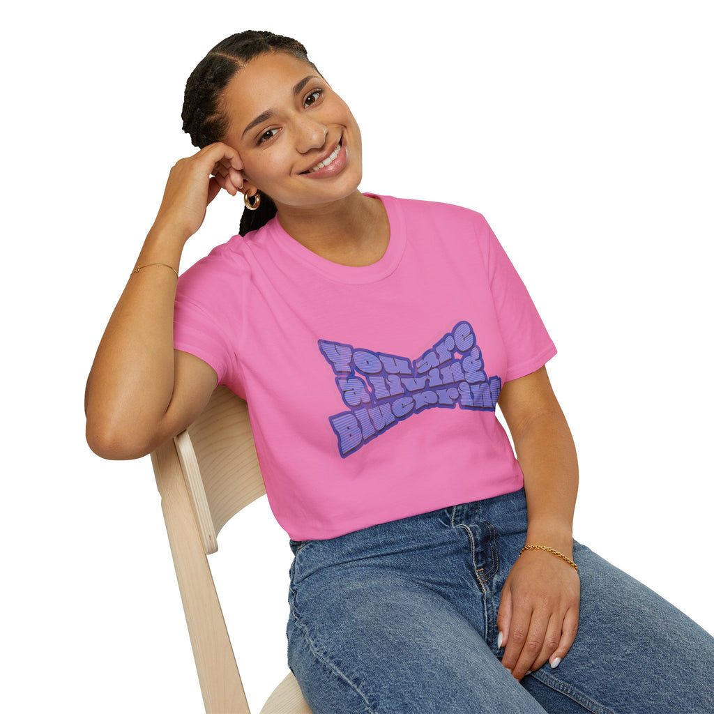 You Are A Living Blueprint Retro Bubble Text T‑Shirt — Motivational Mother's Day Gift Graphic Tee