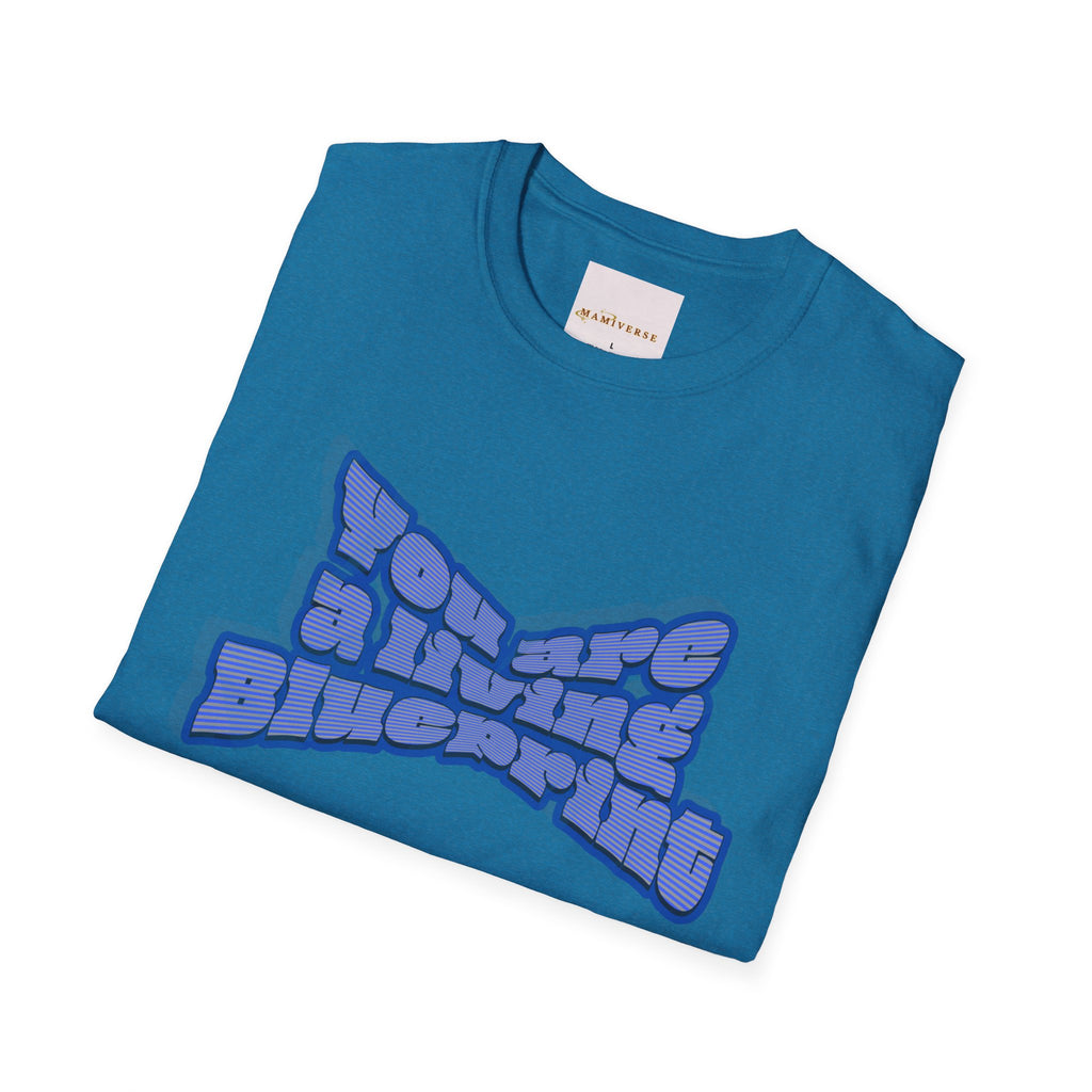 You Are A Living Blueprint Retro Bubble Text T‑Shirt — Motivational Mother's Day Gift Graphic Tee