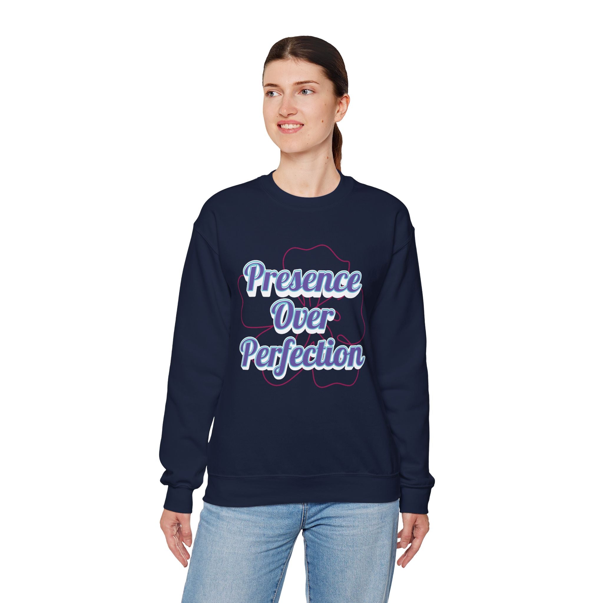 Presence Over Perfection Mother's Day Sweatshirt — Colourful Crewneck