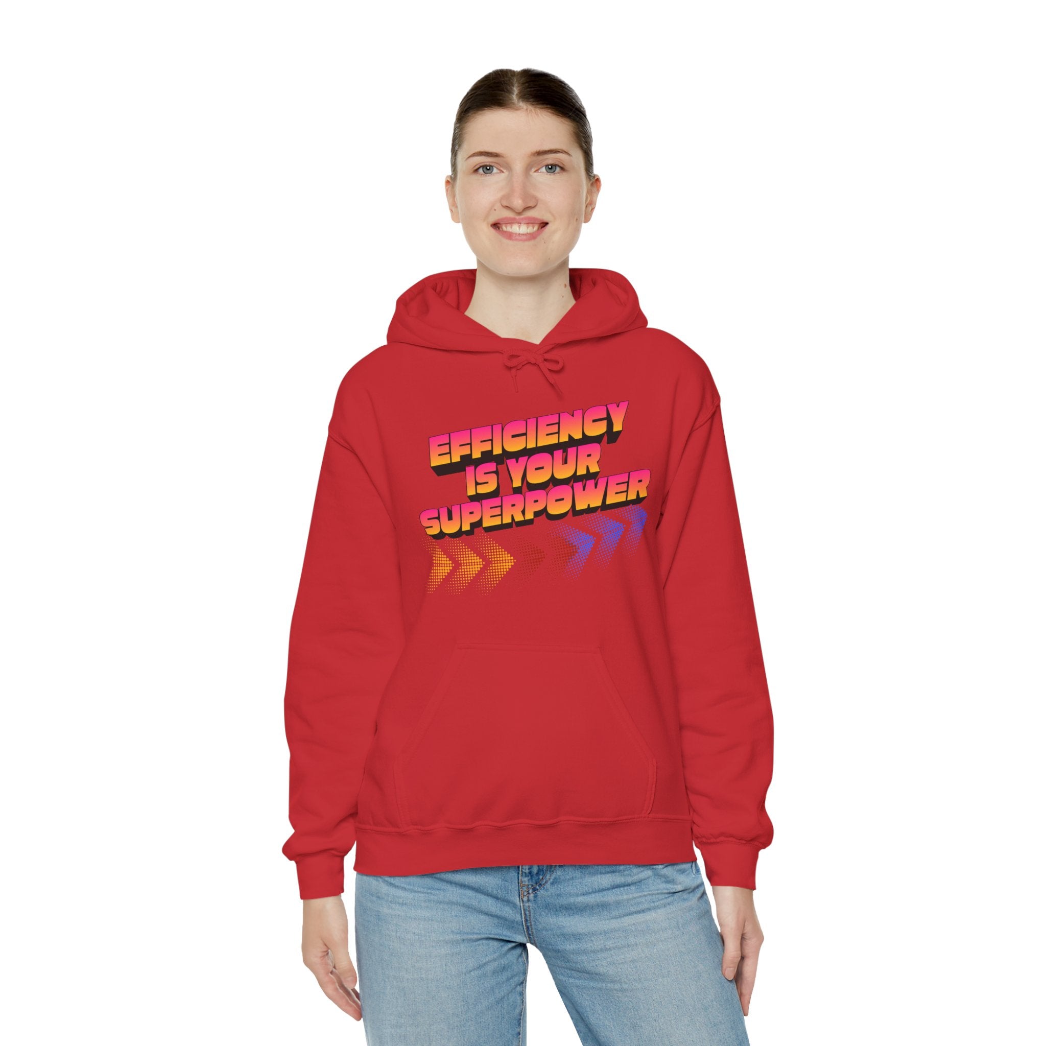 Efficiency Is Your Superpower Hoodie — Retro Motivational Sweatshirt for Busy Mums & Productivity Lovers