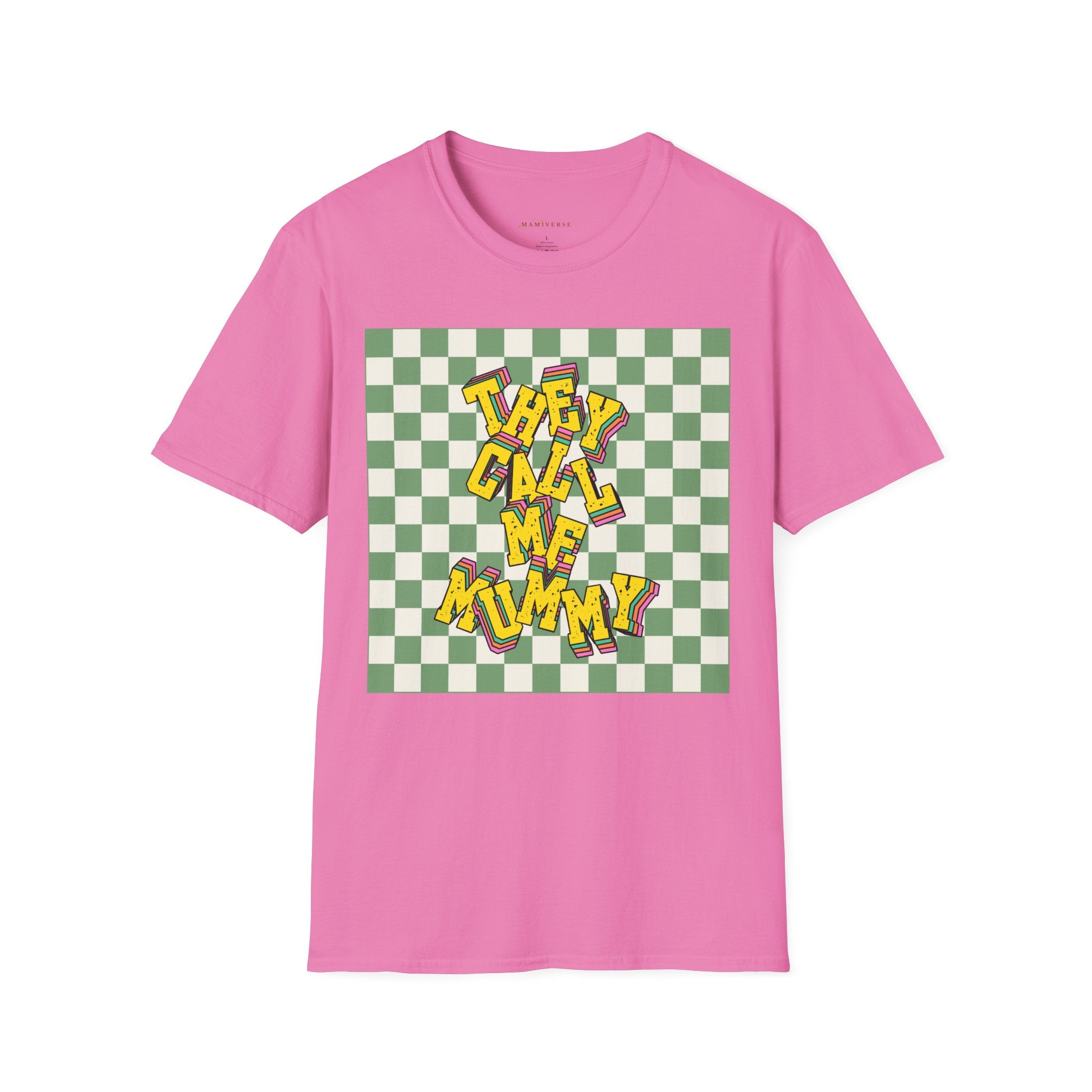 They Call Me Mummy 90s Checkered Mother's Day T-Shirt
