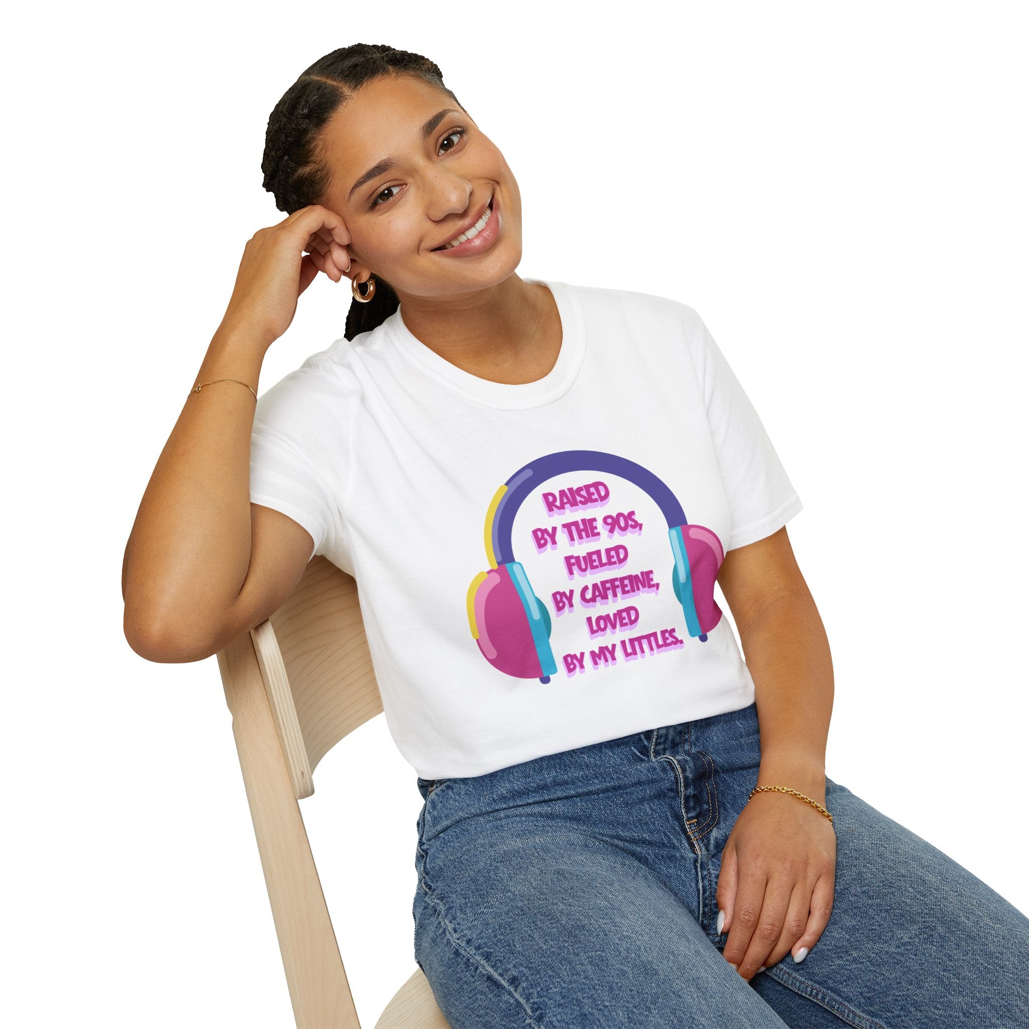Raised By The 90s, Fueled By Caffeine, Loved By My Littles — Mother's Day T-Shirt