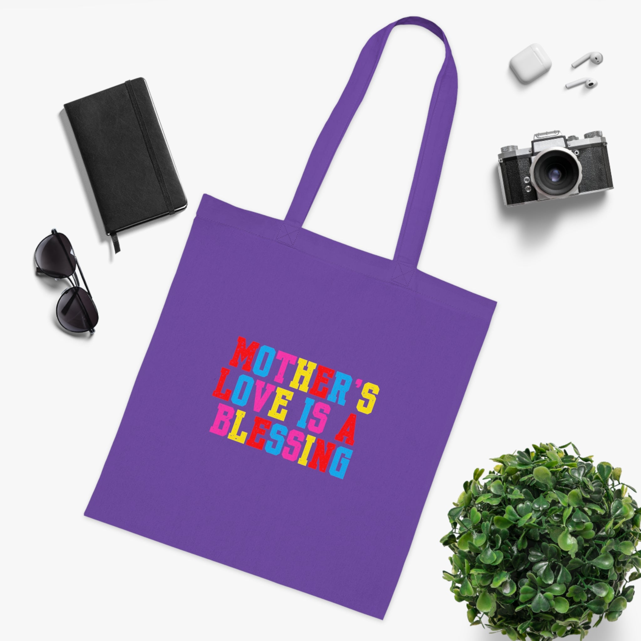 Mother's Love Is A Blessing Cotton Tote — Colourful Mother's Day Gift Bag