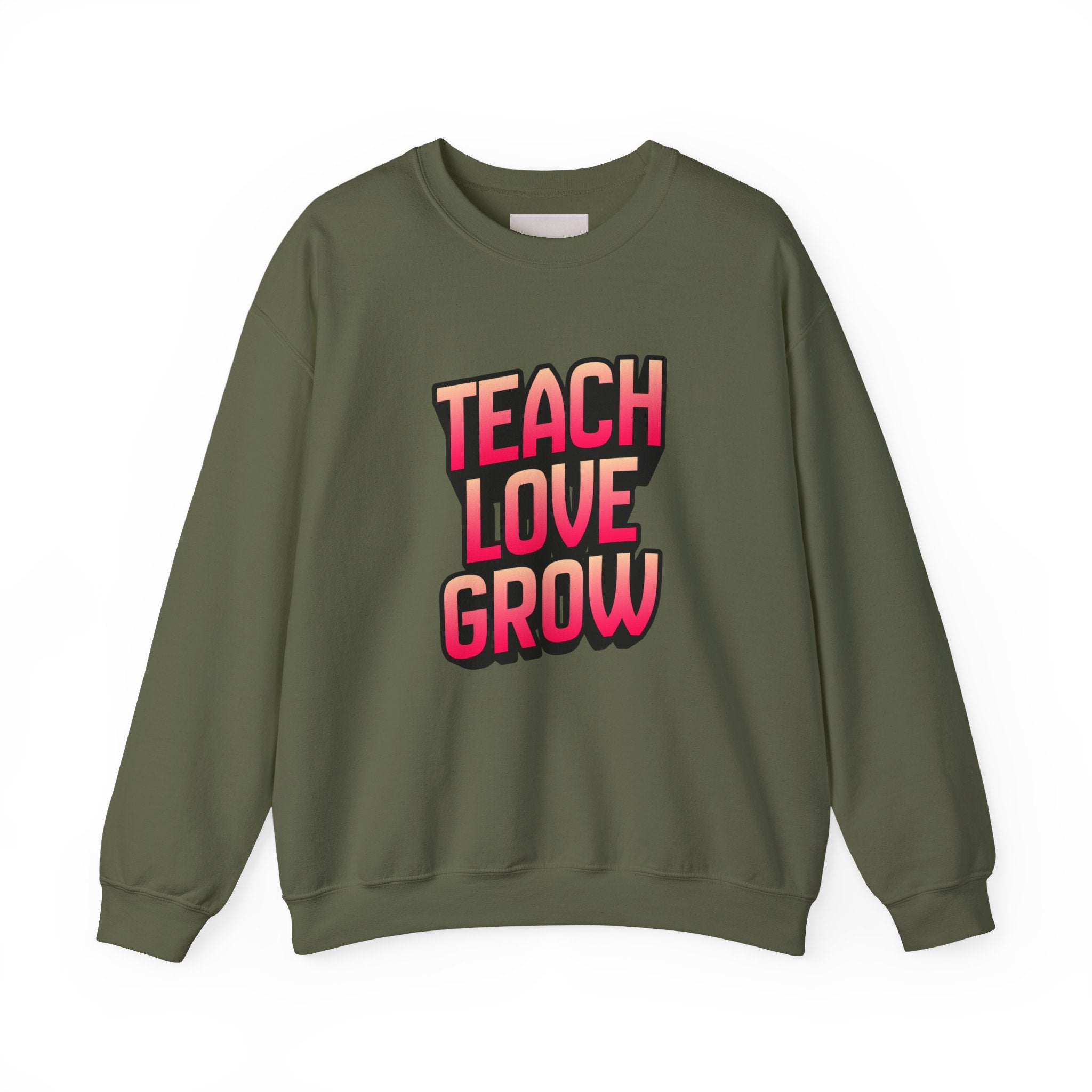 Teach Love Grow Teacher Appreciation Crewneck Sweatshirt