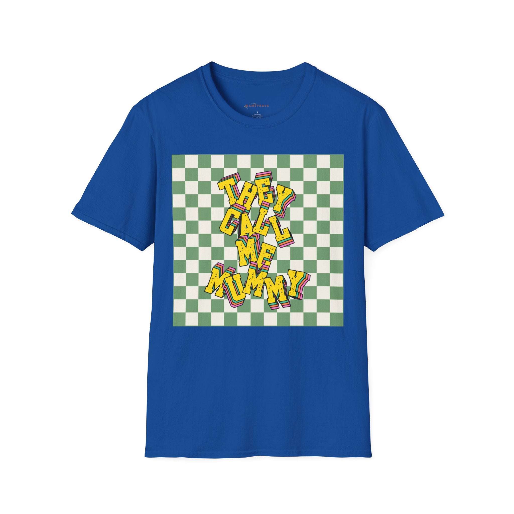 They Call Me Mummy 90s Checkered Mother's Day T-Shirt