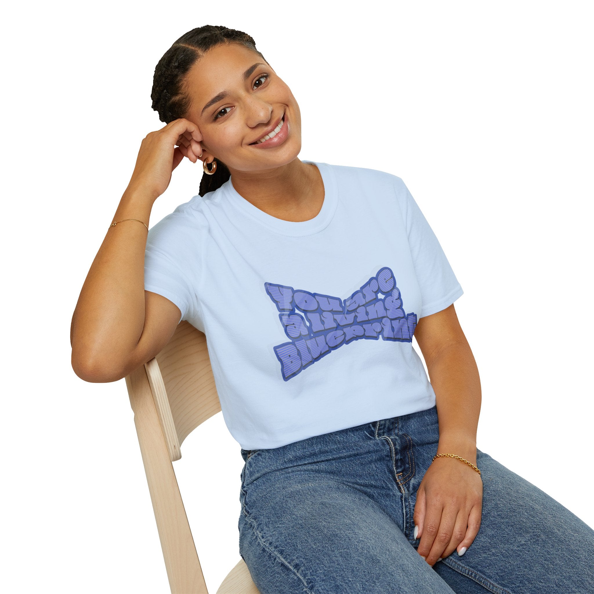 You Are A Living Blueprint Retro Bubble Text T‑Shirt — Motivational Mother's Day Gift Graphic Tee