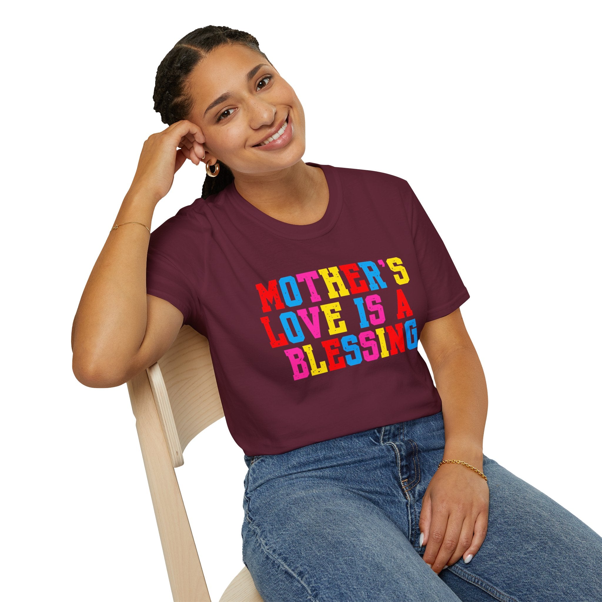 Mother's Love Is A Blessing Retro Motivational Appreciation Gift T-Shirt
