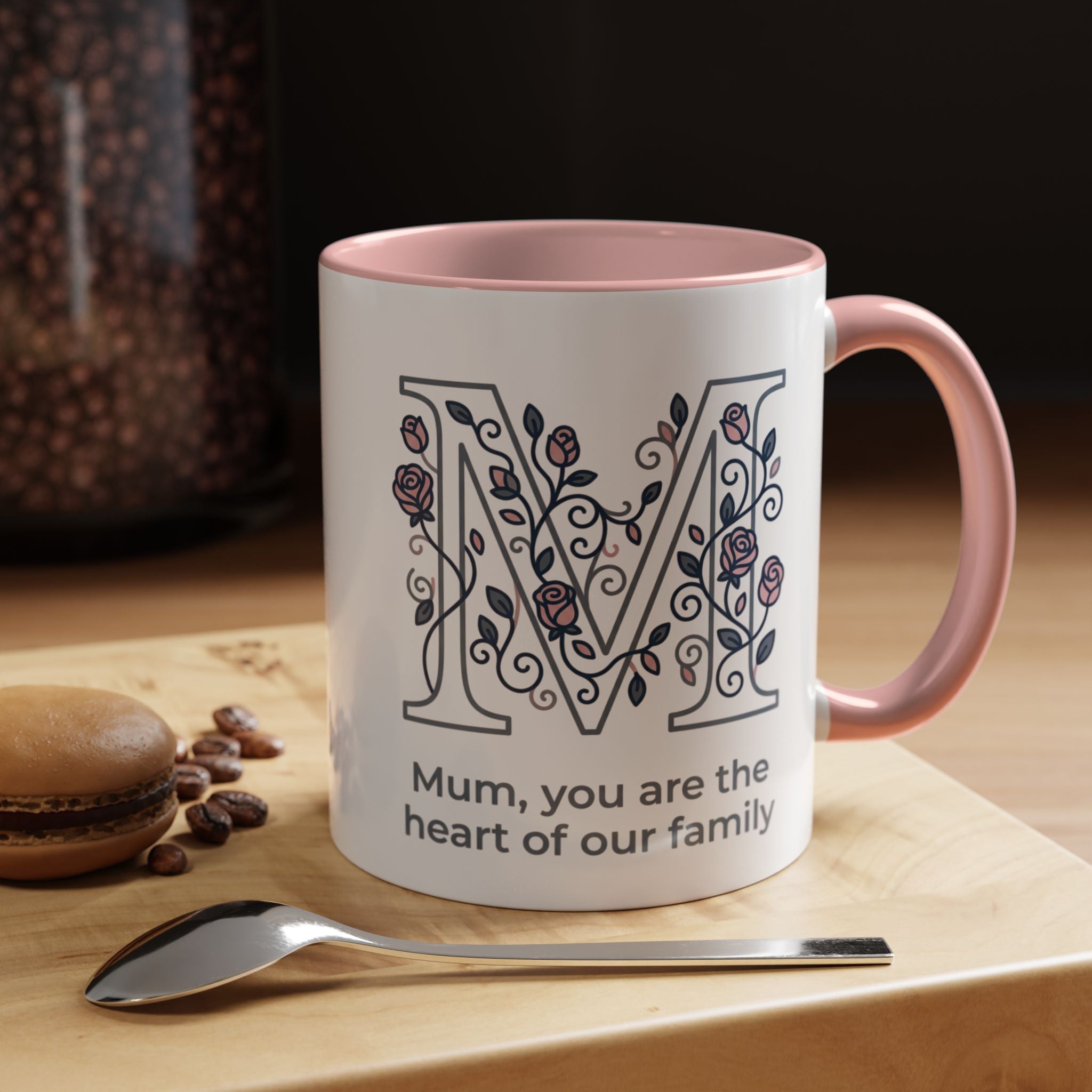Mum You Are The Heart Of Our Family Accent Coffee Mug
