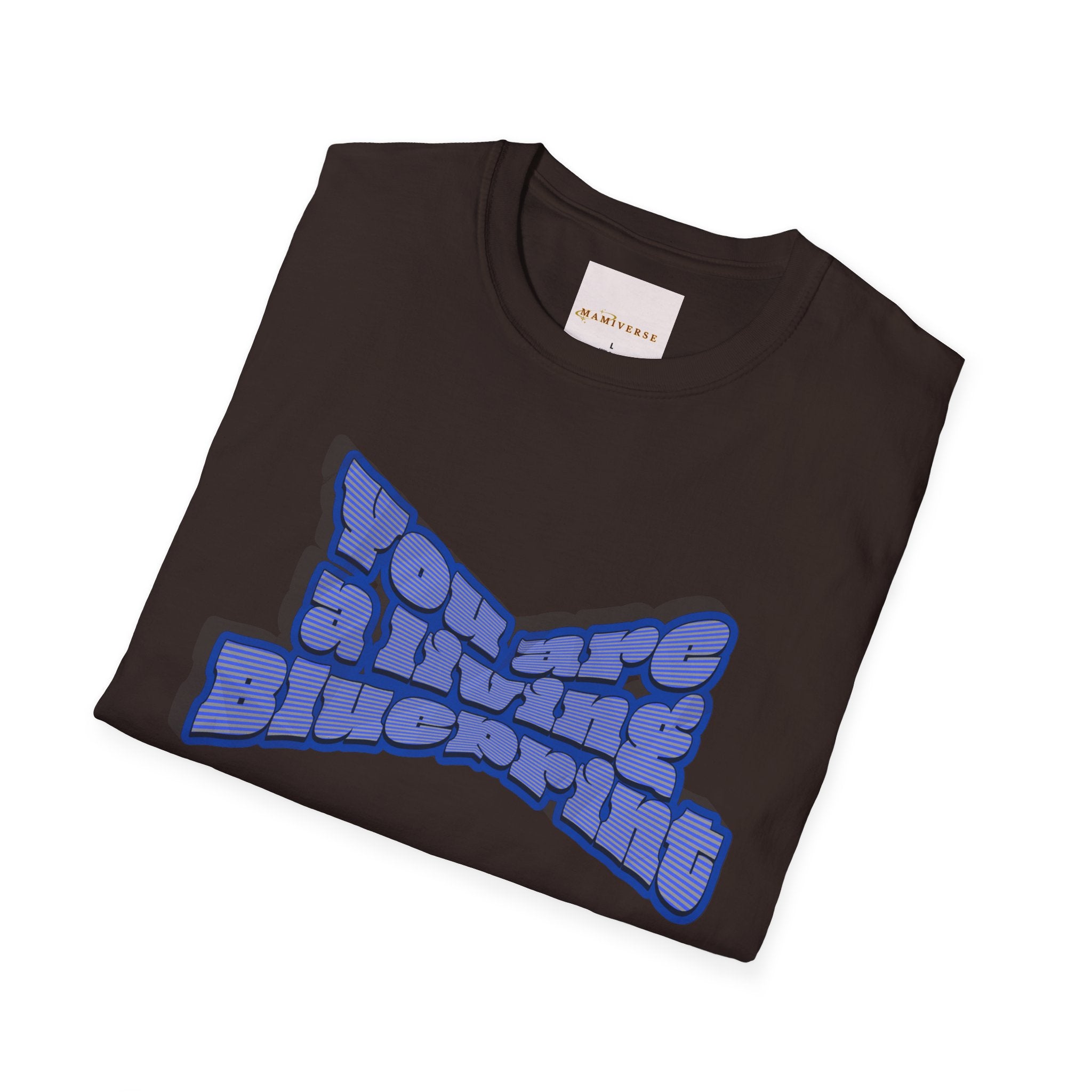 You Are A Living Blueprint Retro Bubble Text T‑Shirt — Motivational Mother's Day Gift Graphic Tee