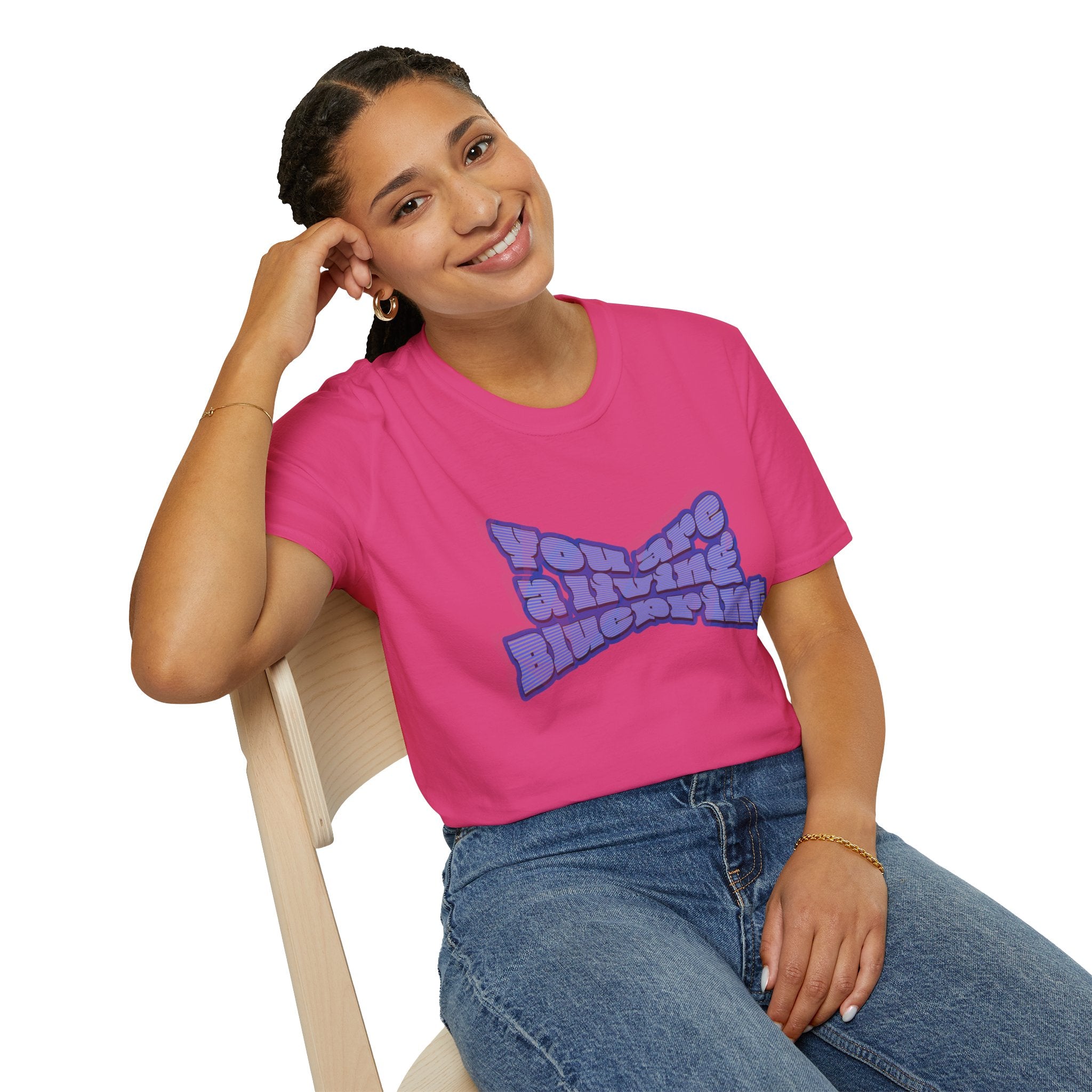 You Are A Living Blueprint Retro Bubble Text T‑Shirt — Motivational Mother's Day Gift Graphic Tee