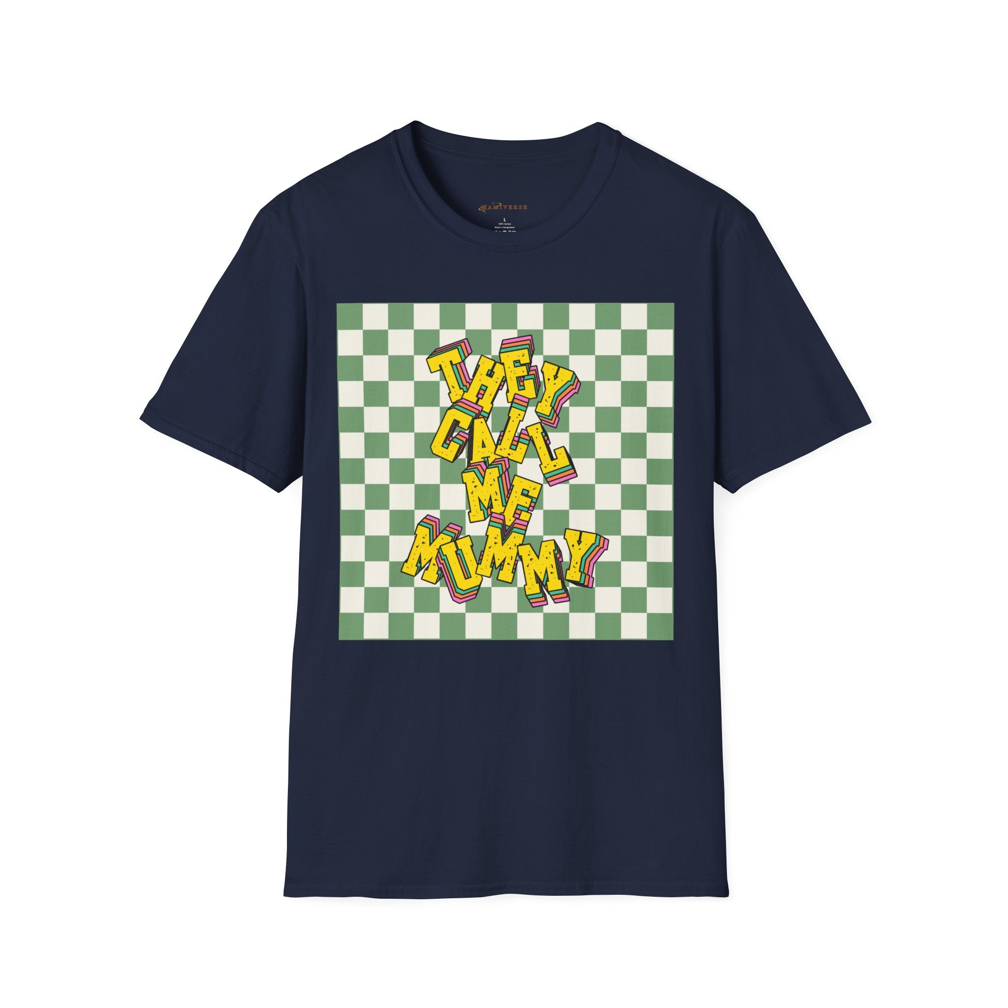 They Call Me Mummy 90s Checkered Mother's Day T-Shirt