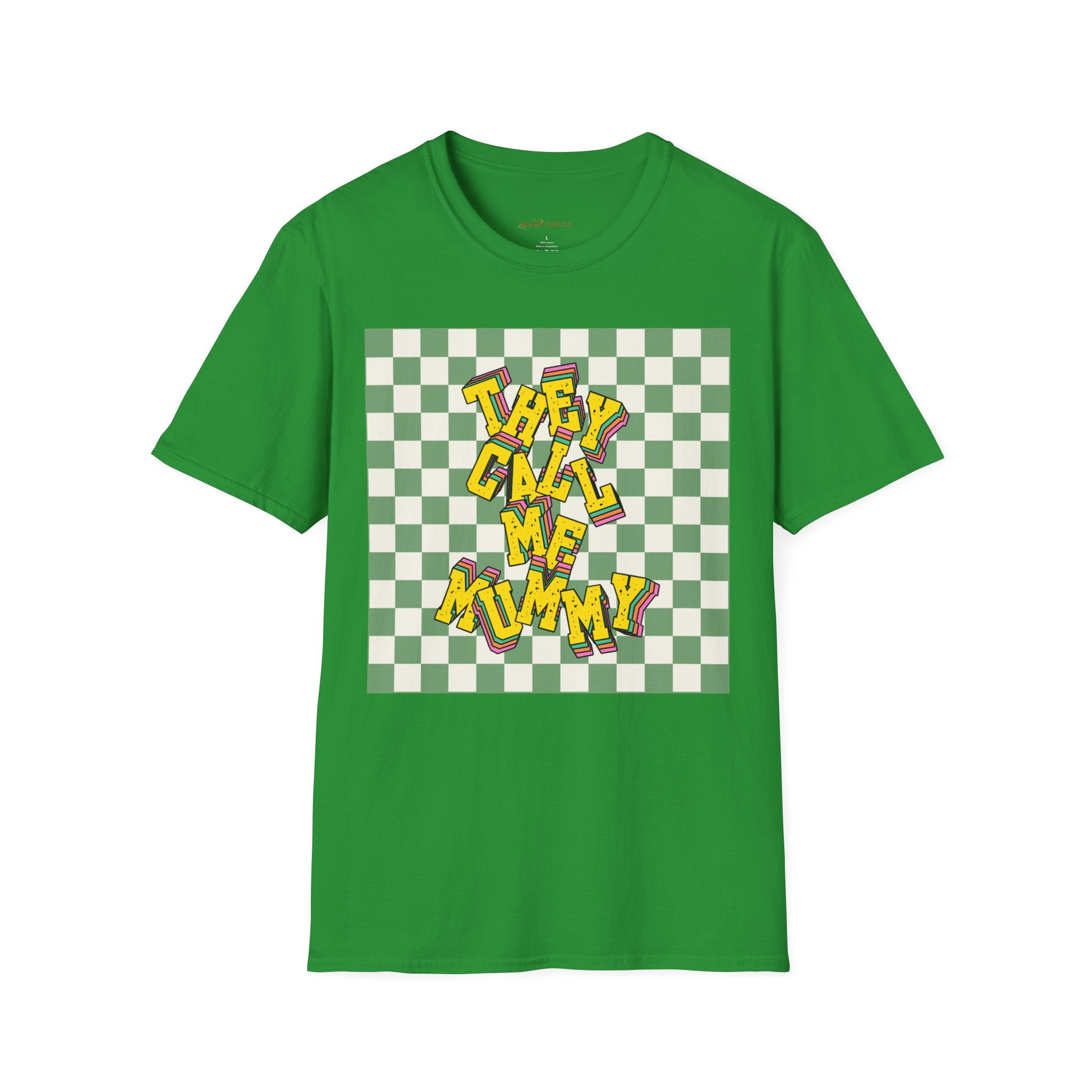 They Call Me Mummy 90s Checkered Mother's Day T-Shirt