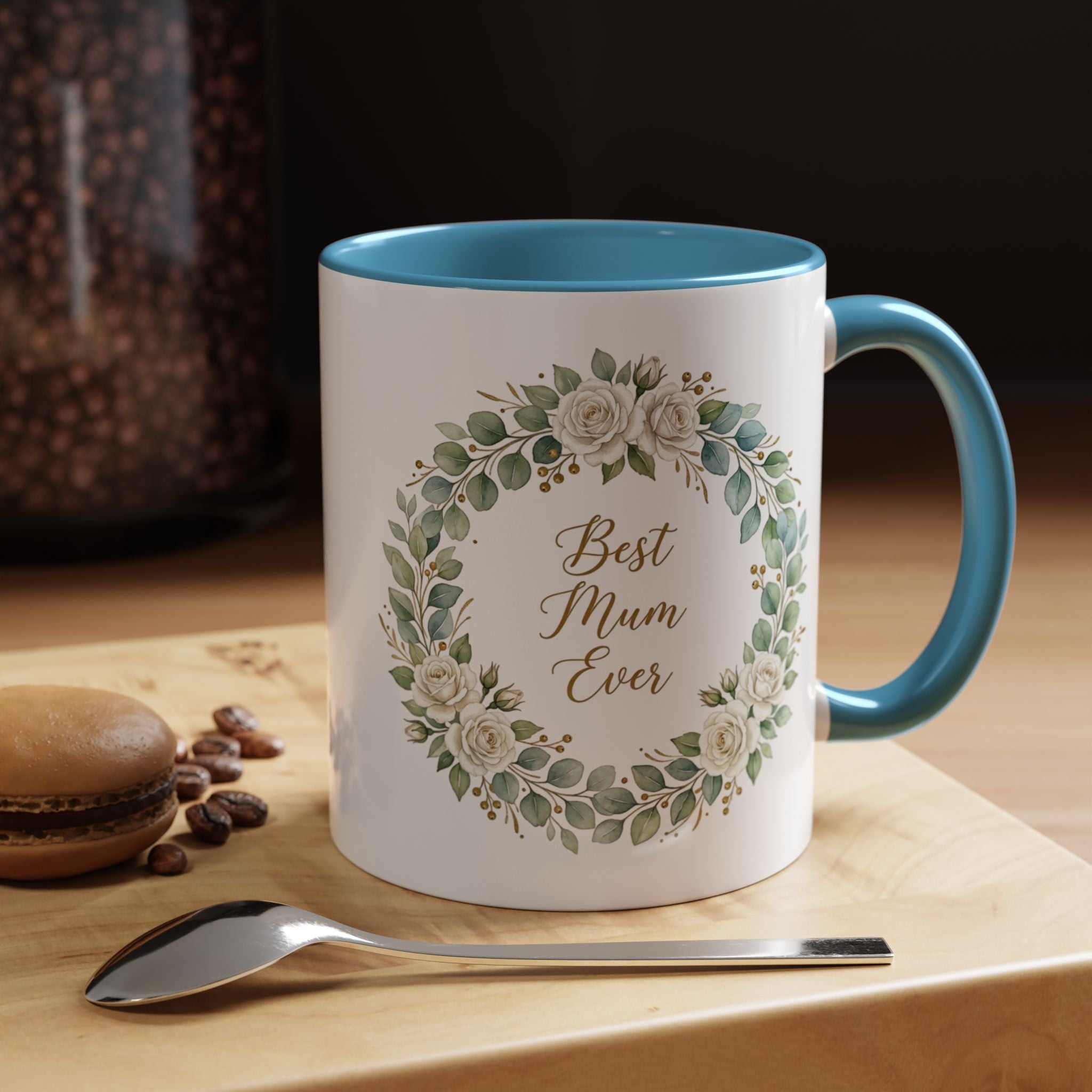 Best Mum Ever Floral Wreath Accent Coffee Mug (11/15oz)