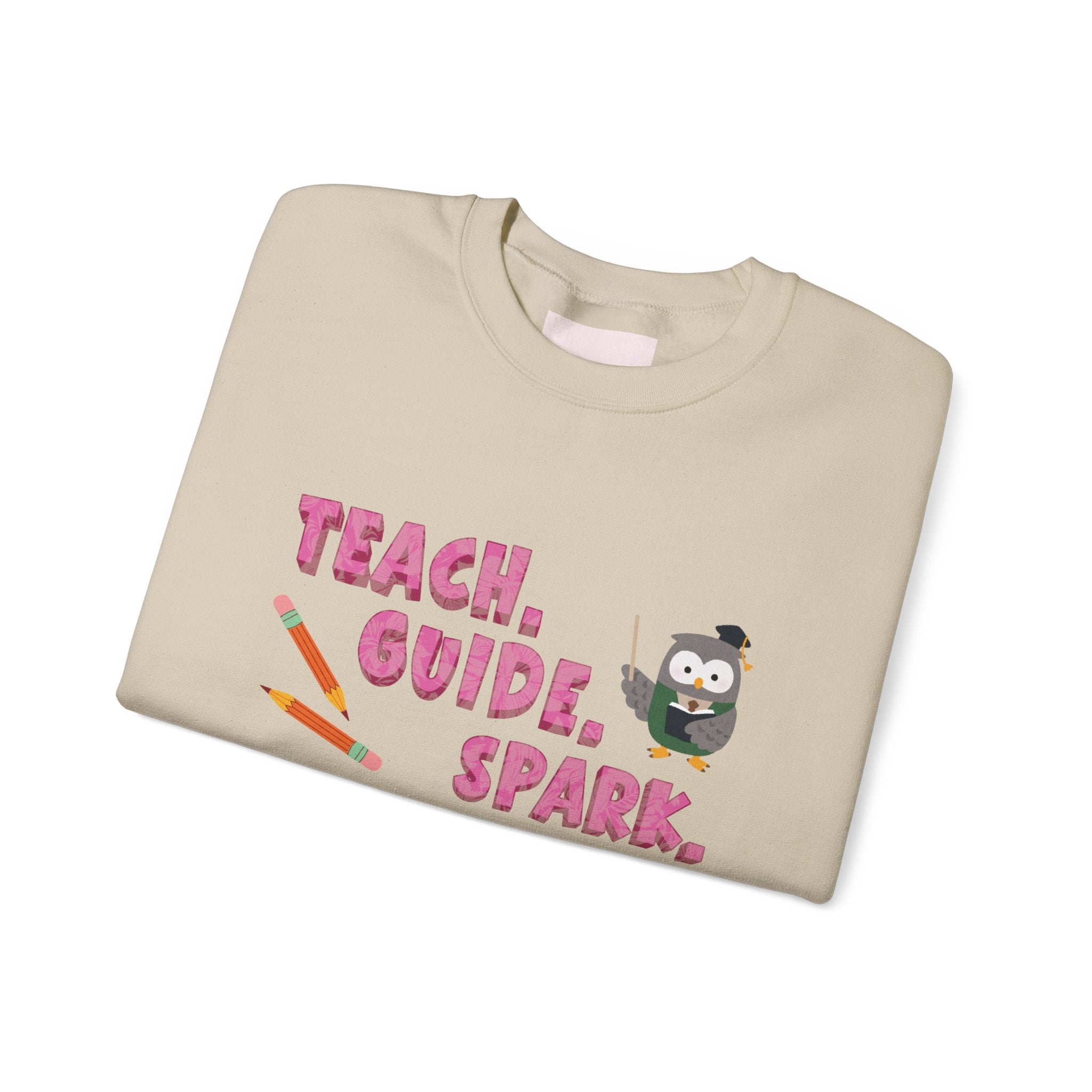 Teacher "Teach • Guide • Spark" Crewneck Sweatshirt — Teacher Appreciation Gift