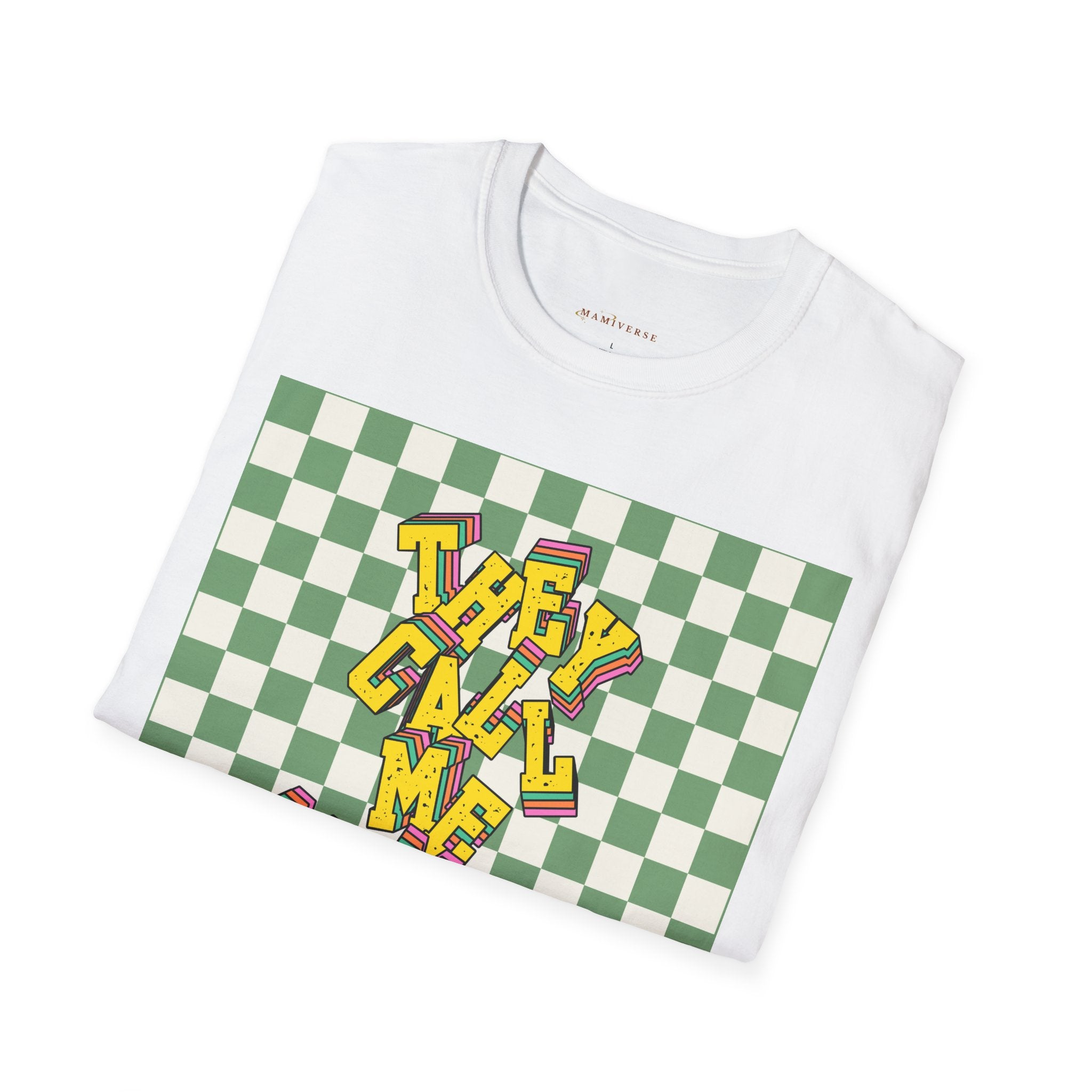 They Call Me Mummy 90s Checkered Mother's Day T-Shirt