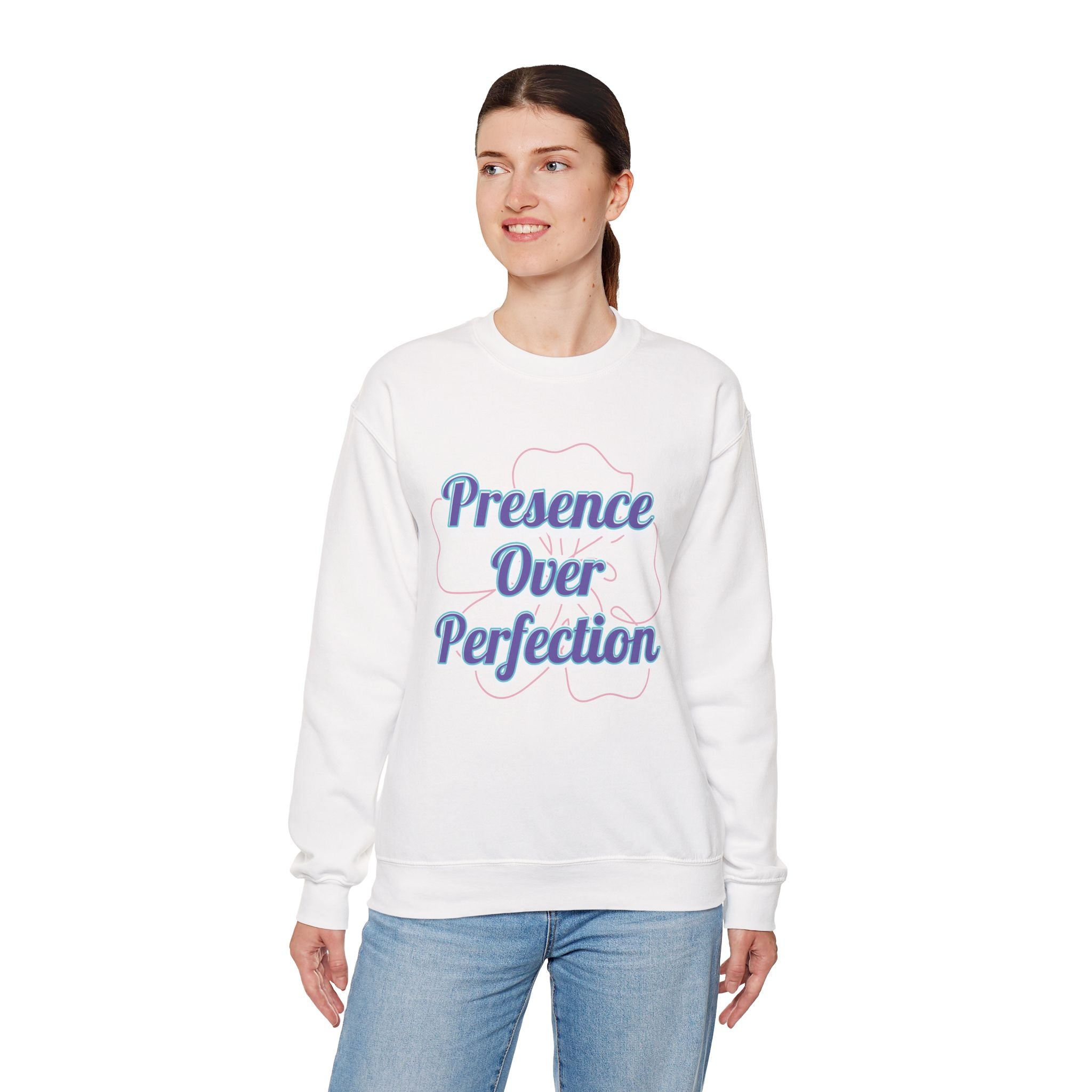 Presence Over Perfection Mother's Day Sweatshirt — Colourful Crewneck