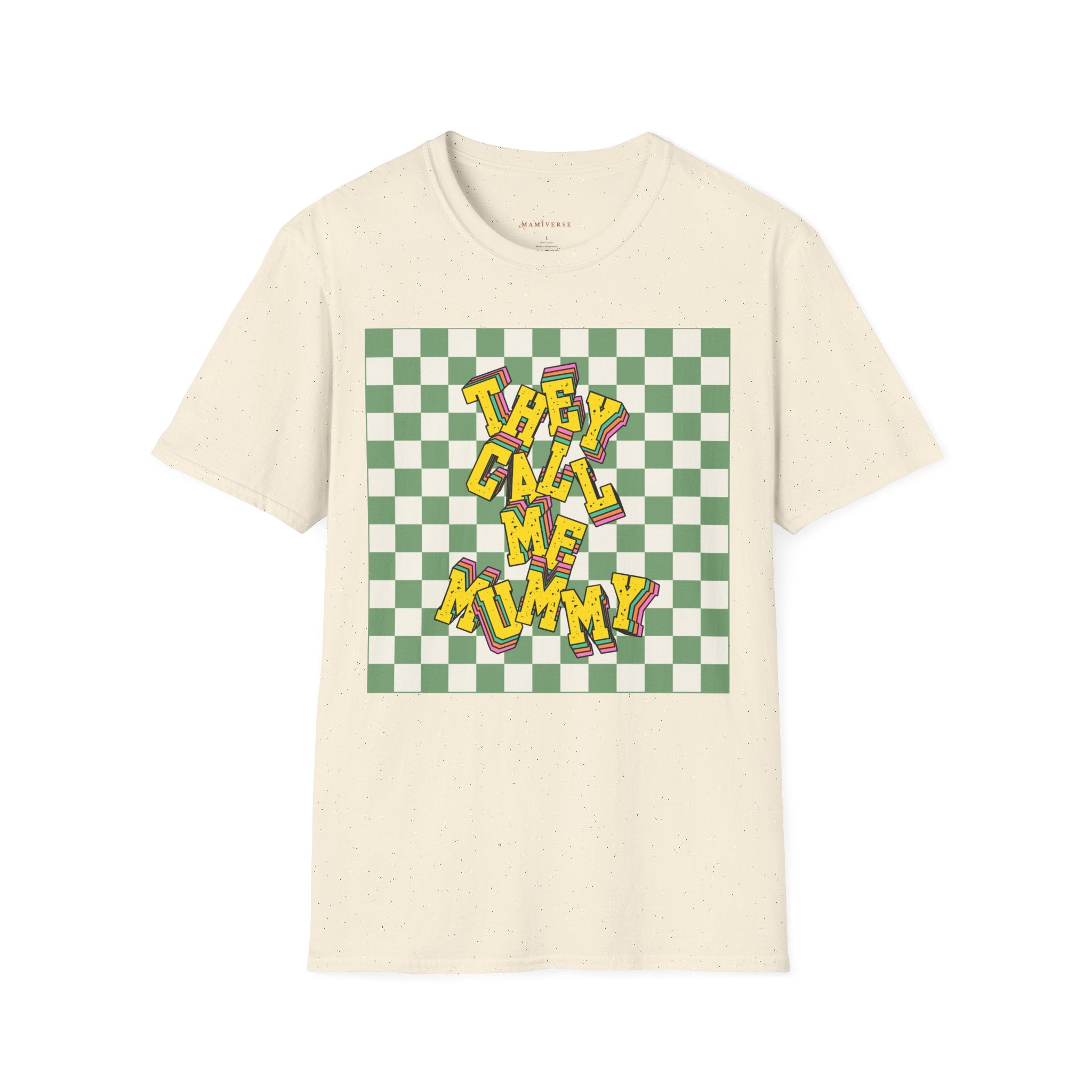 They Call Me Mummy 90s Checkered Mother's Day T-Shirt