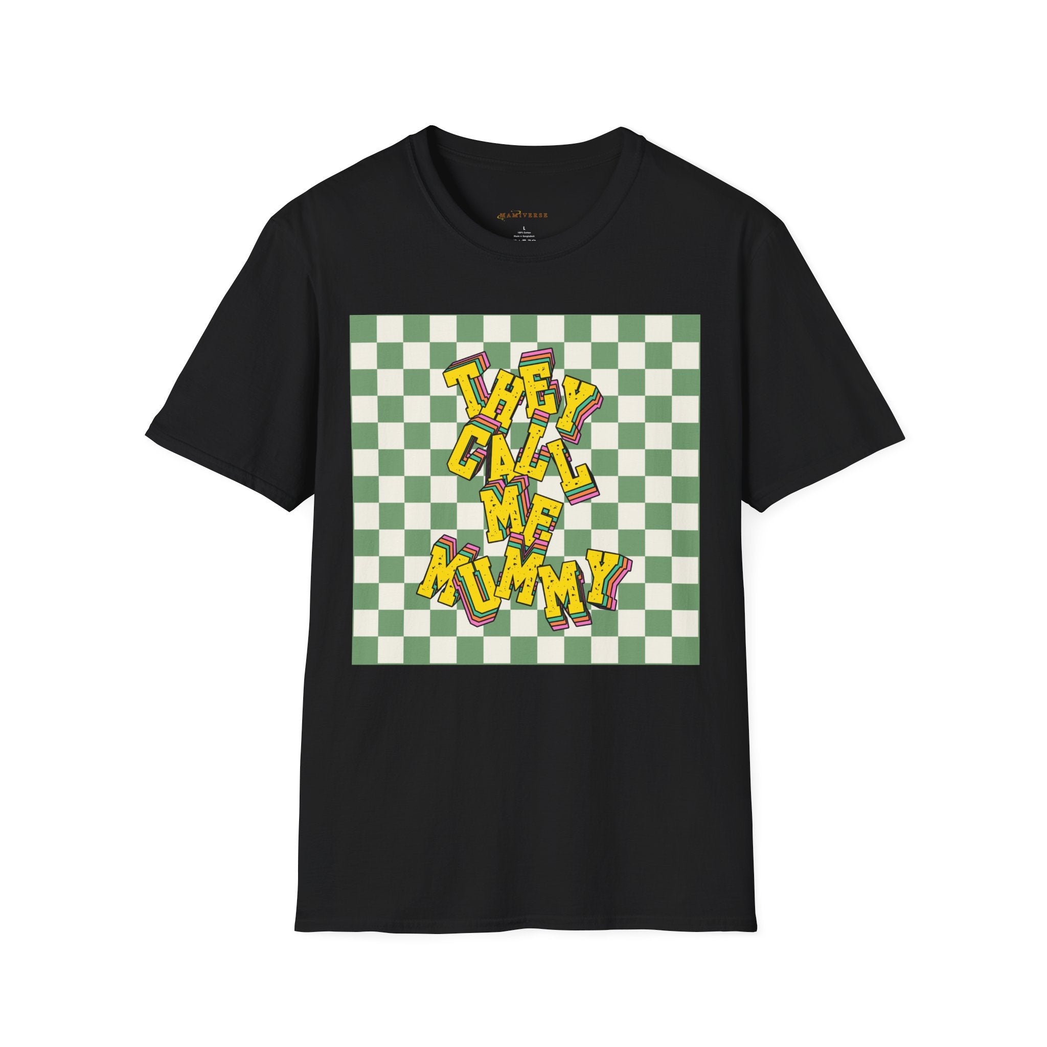 They Call Me Mummy 90s Checkered Mother's Day T-Shirt