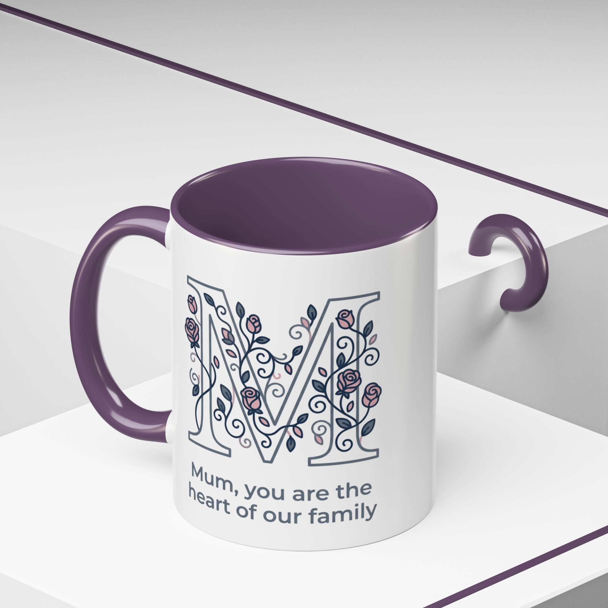 Mum You Are The Heart Of Our Family Accent Coffee Mug
