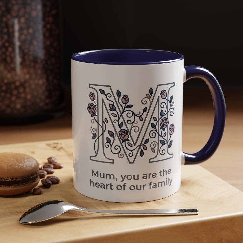 Mum You Are The Heart Of Our Family Accent Coffee Mug