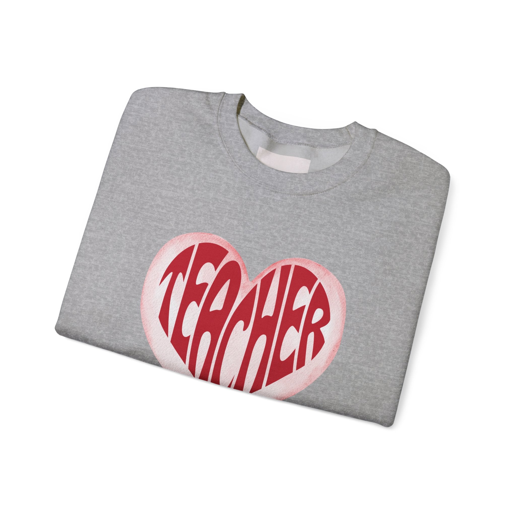 Teacher Ribbon Heart Appreciation Crewneck Sweatshirt