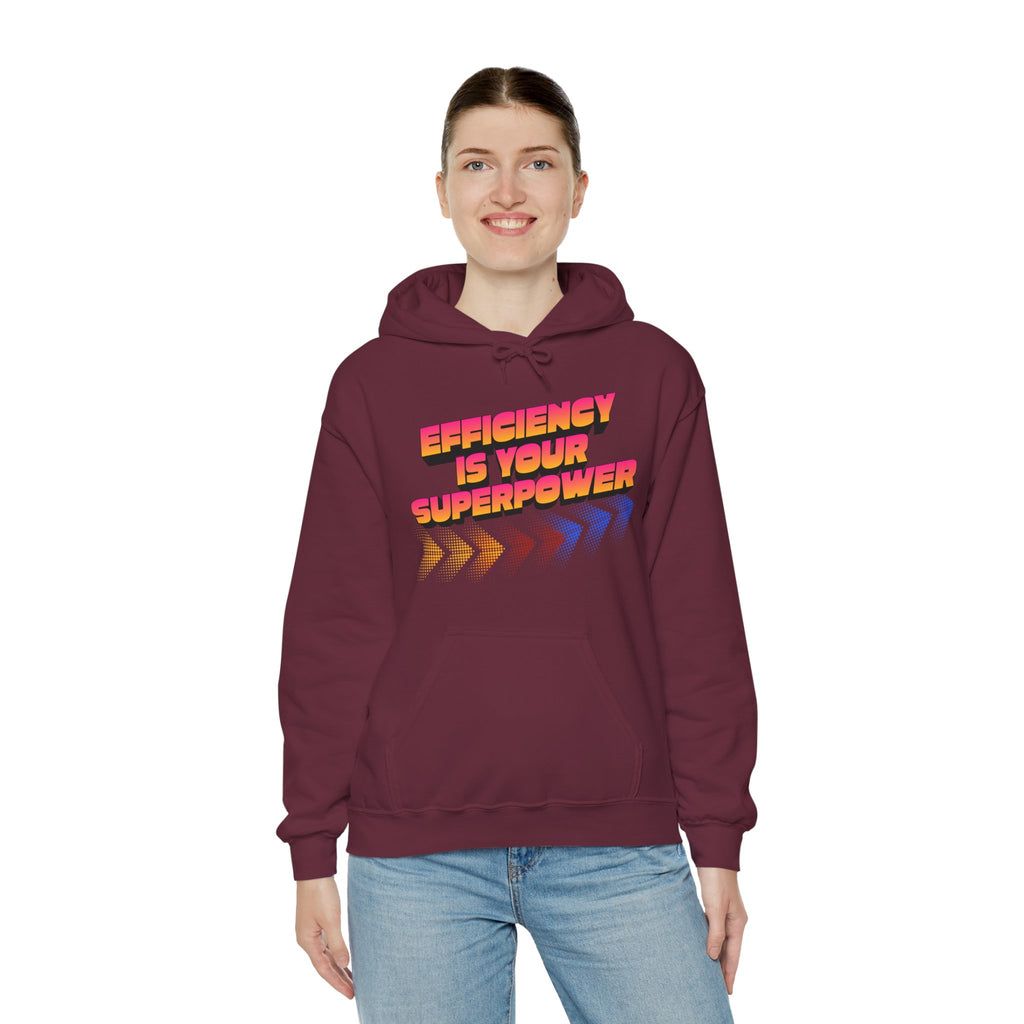 Efficiency Is Your Superpower Hoodie — Retro Motivational Sweatshirt for Busy Mums & Productivity Lovers