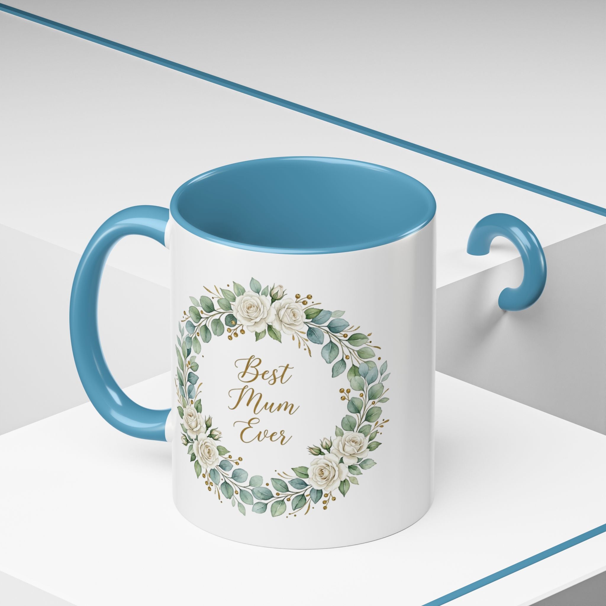 Best Mum Ever Floral Wreath Accent Coffee Mug (11/15oz)