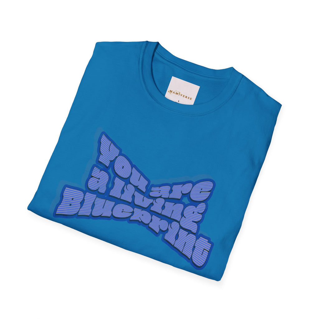 You Are A Living Blueprint Retro Bubble Text T‑Shirt — Motivational Mother's Day Gift Graphic Tee