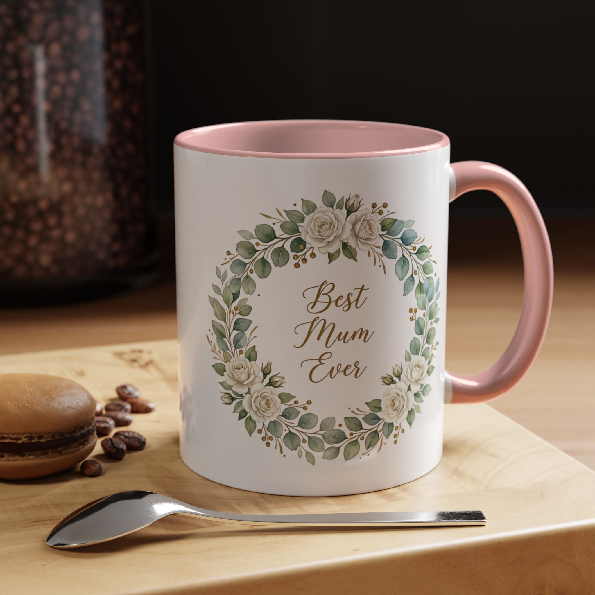 Best Mum Ever Floral Wreath Accent Coffee Mug (11/15oz)