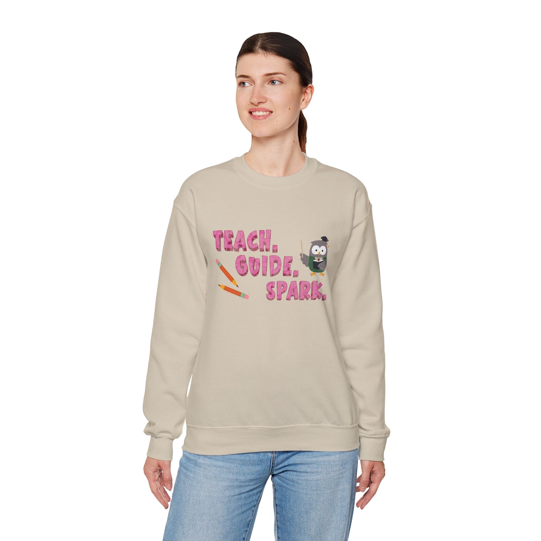 Teacher "Teach • Guide • Spark" Crewneck Sweatshirt — Teacher Appreciation Gift