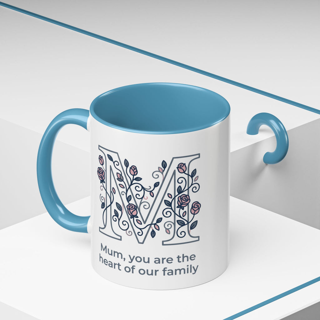 Mum You Are The Heart Of Our Family Accent Coffee Mug