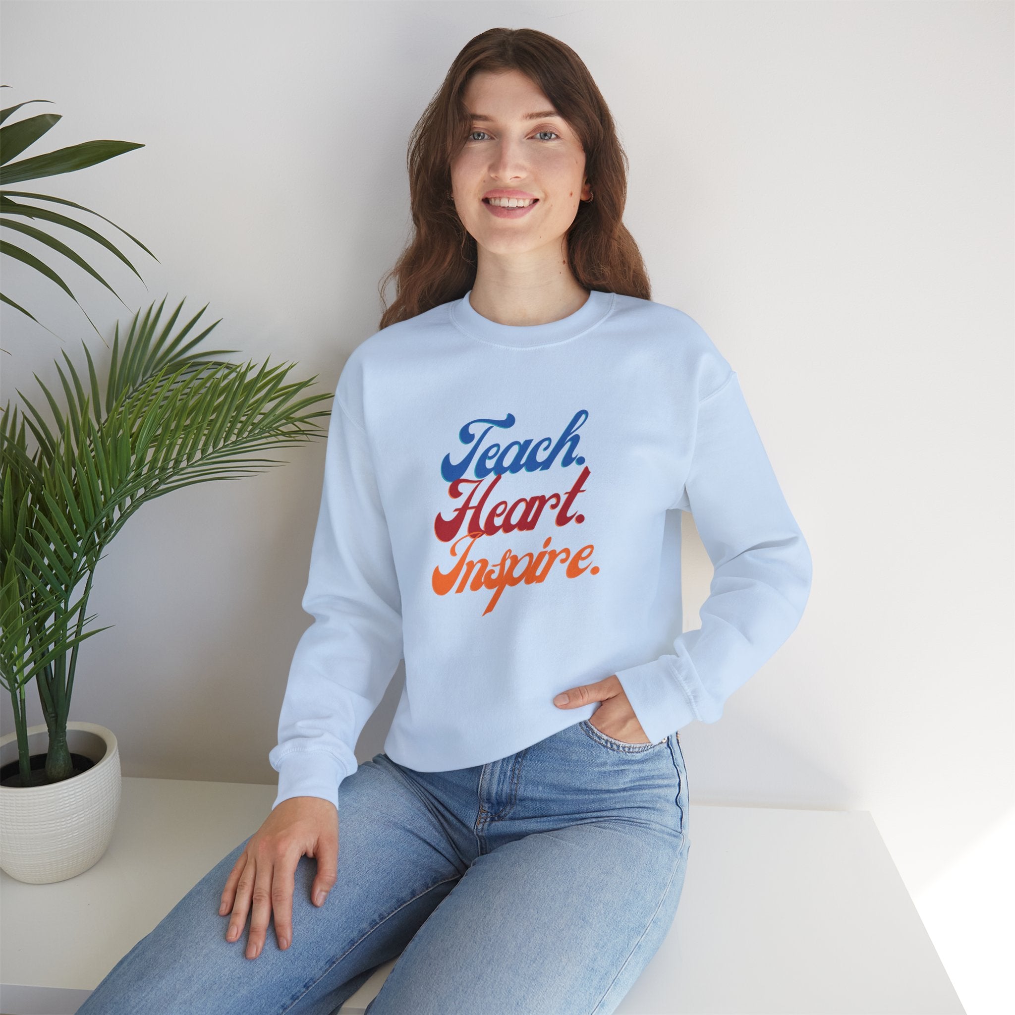 Teacher 'Teach • Heart • Inspire' Crewneck Sweatshirt — Teacher Appreciation Gift