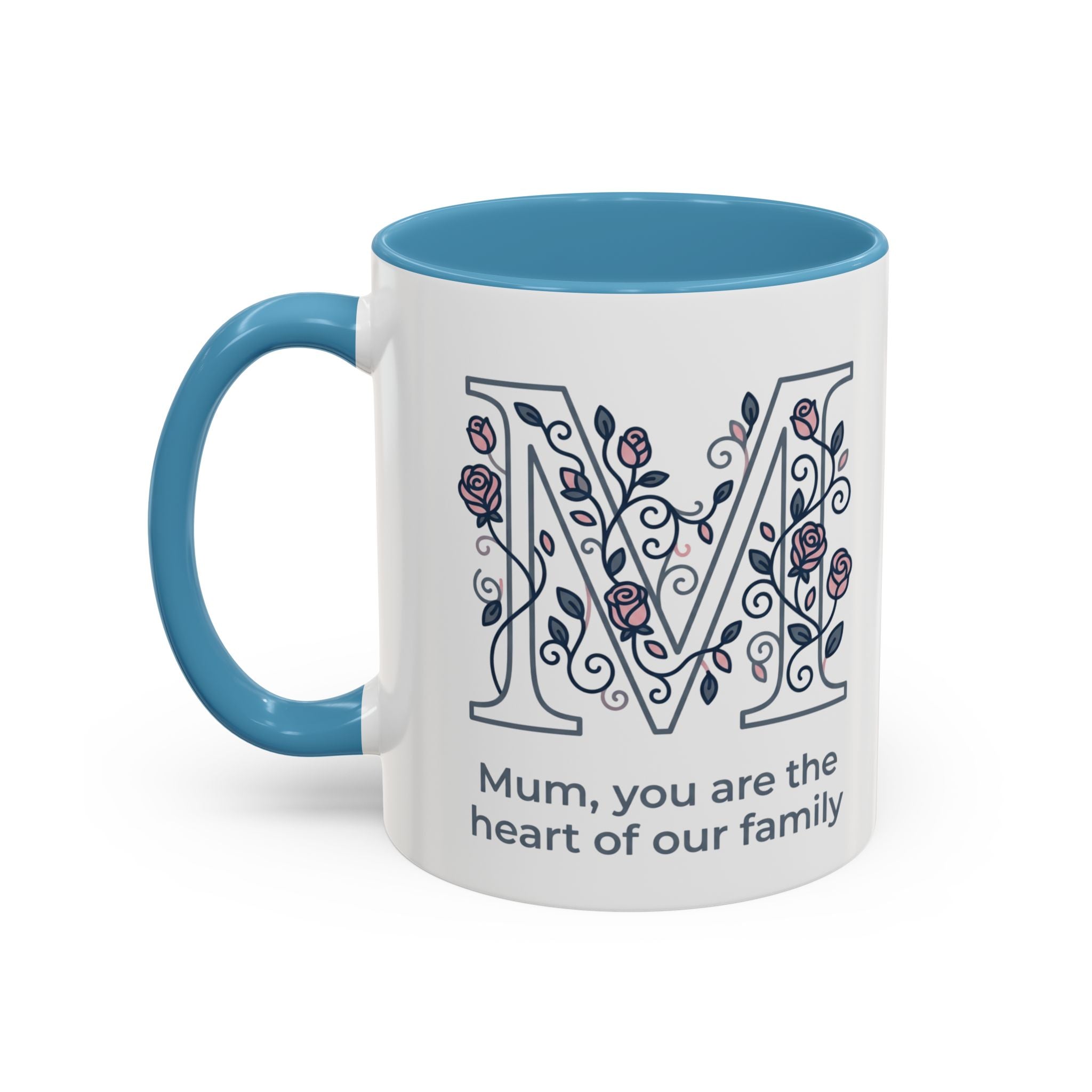 Mum You Are The Heart Of Our Family Accent Coffee Mug