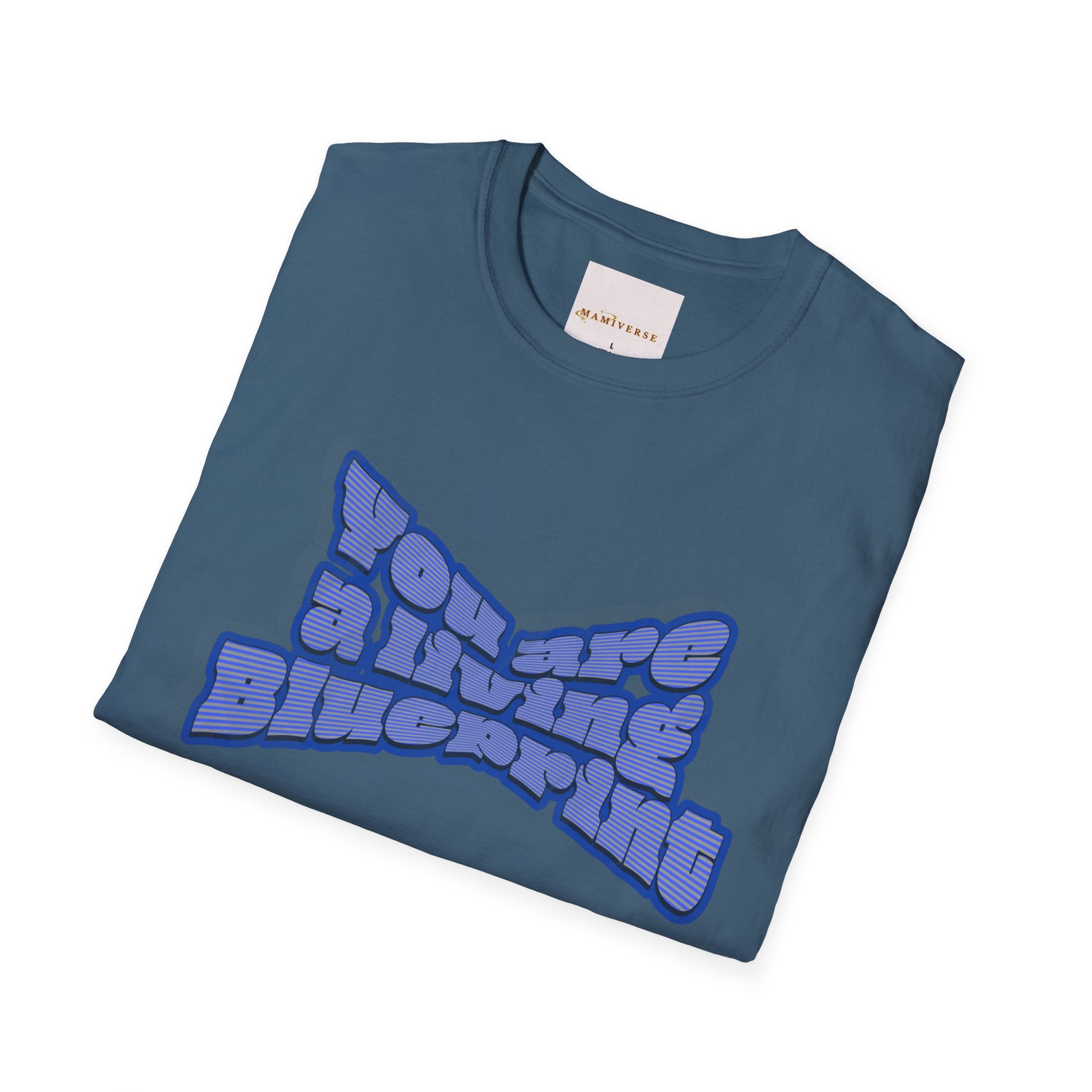 You Are A Living Blueprint Retro Bubble Text T‑Shirt — Motivational Mother's Day Gift Graphic Tee