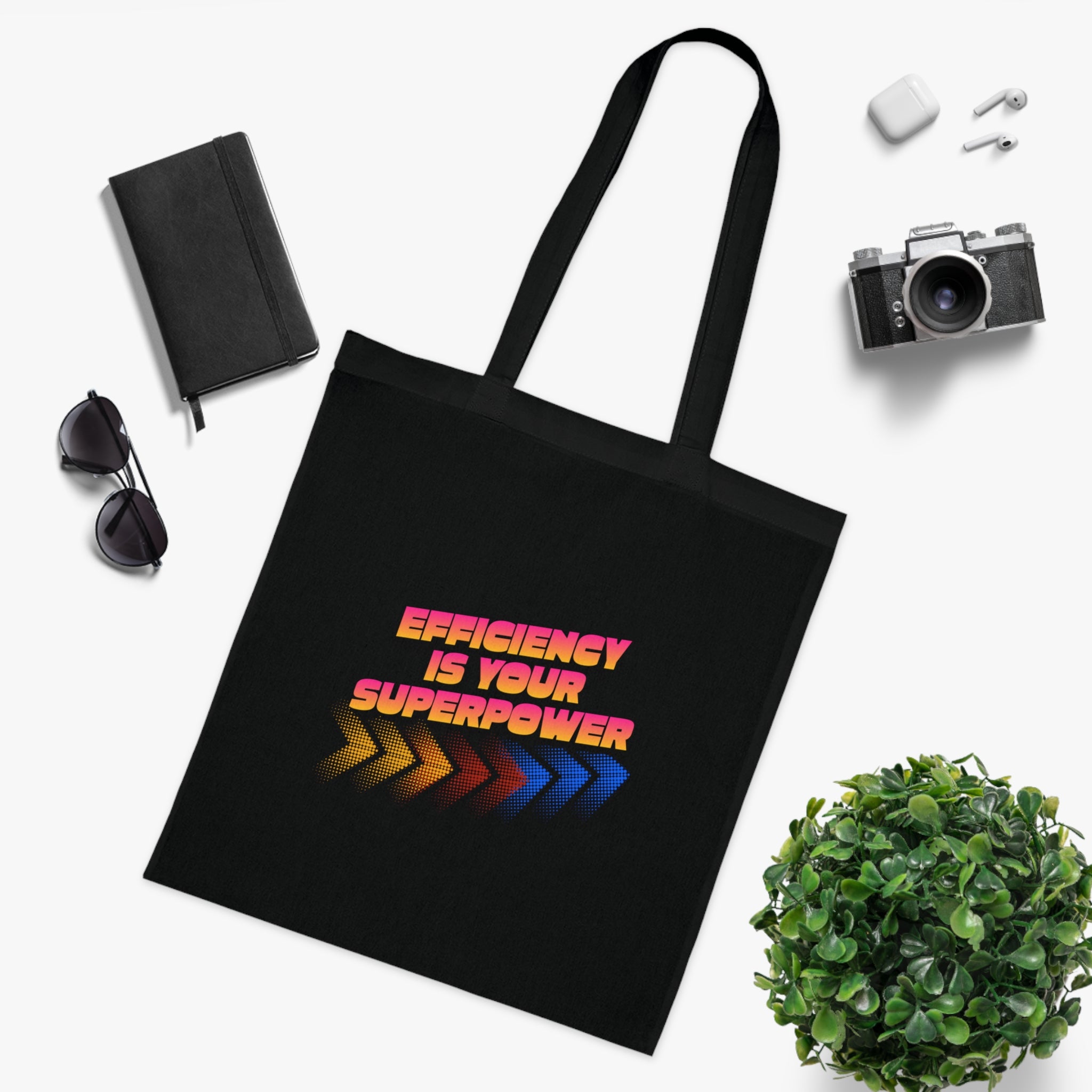 Efficiency Is Your Superpower Cotton Tote — Colorful Mother's Day Productivity Gift Bag