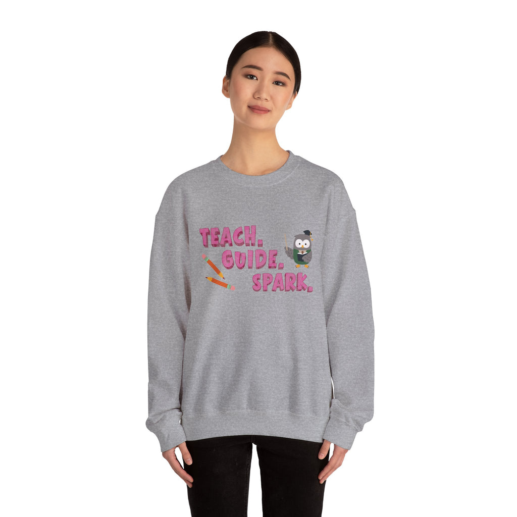 Teacher "Teach • Guide • Spark" Crewneck Sweatshirt — Teacher Appreciation Gift