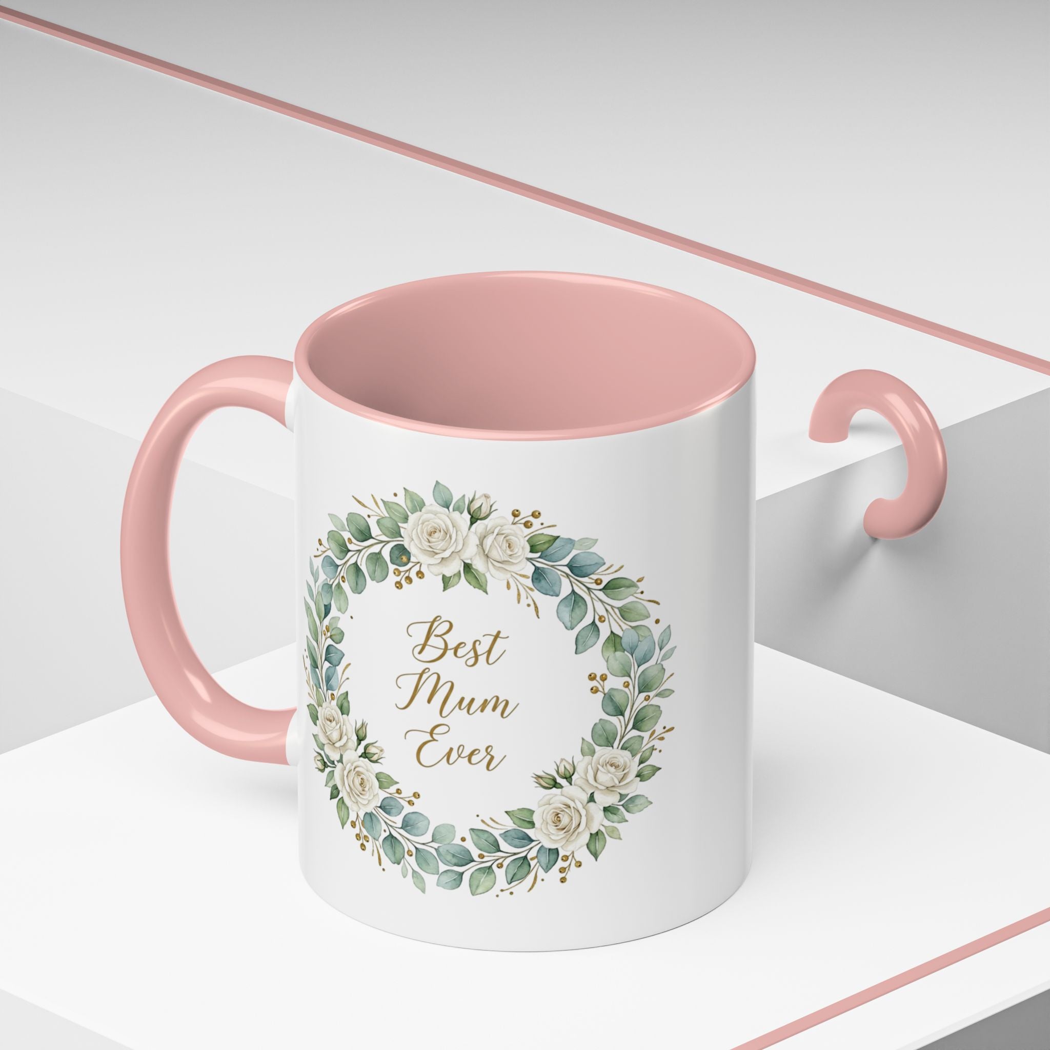 Best Mum Ever Floral Wreath Accent Coffee Mug (11/15oz)