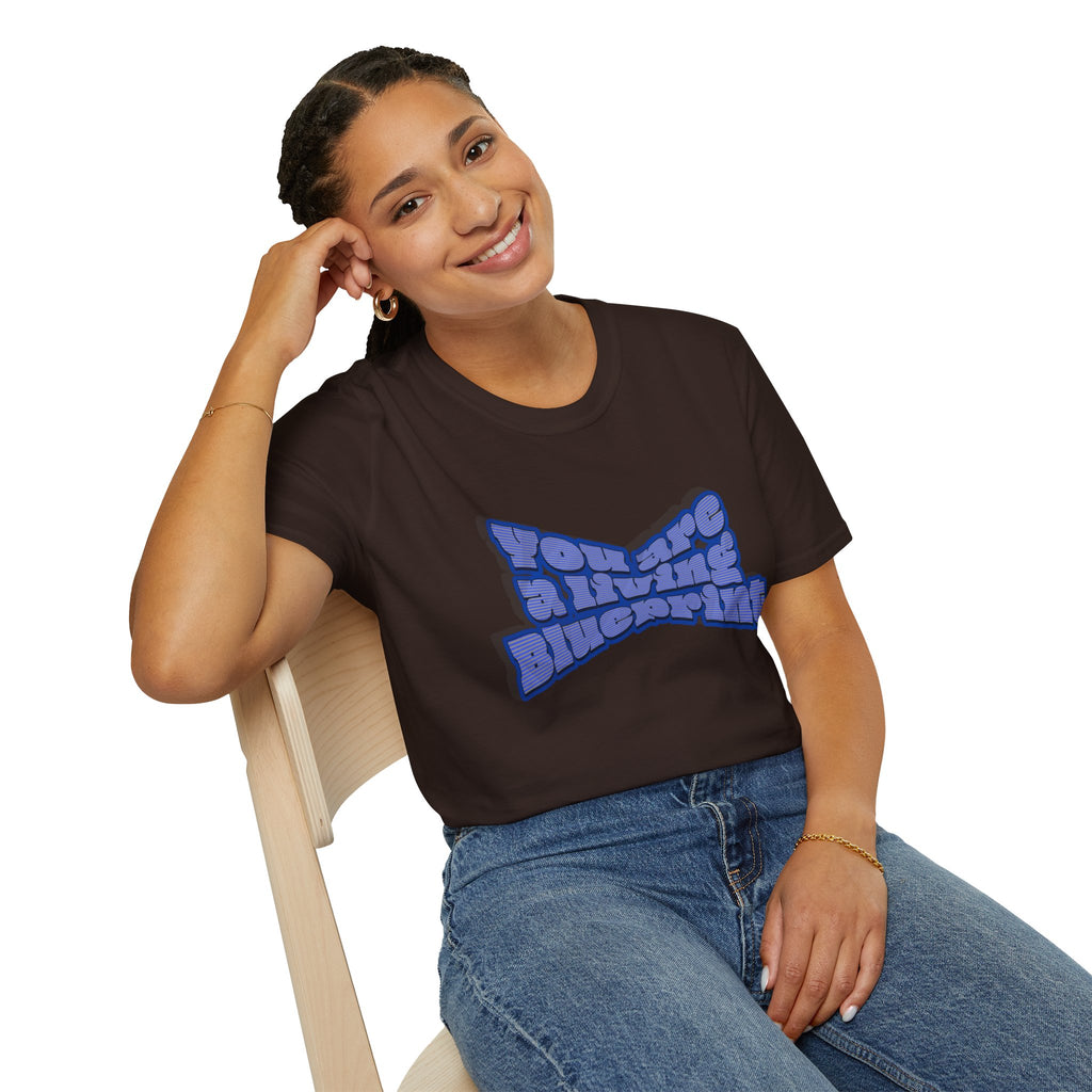 You Are A Living Blueprint Retro Bubble Text T‑Shirt — Motivational Mother's Day Gift Graphic Tee