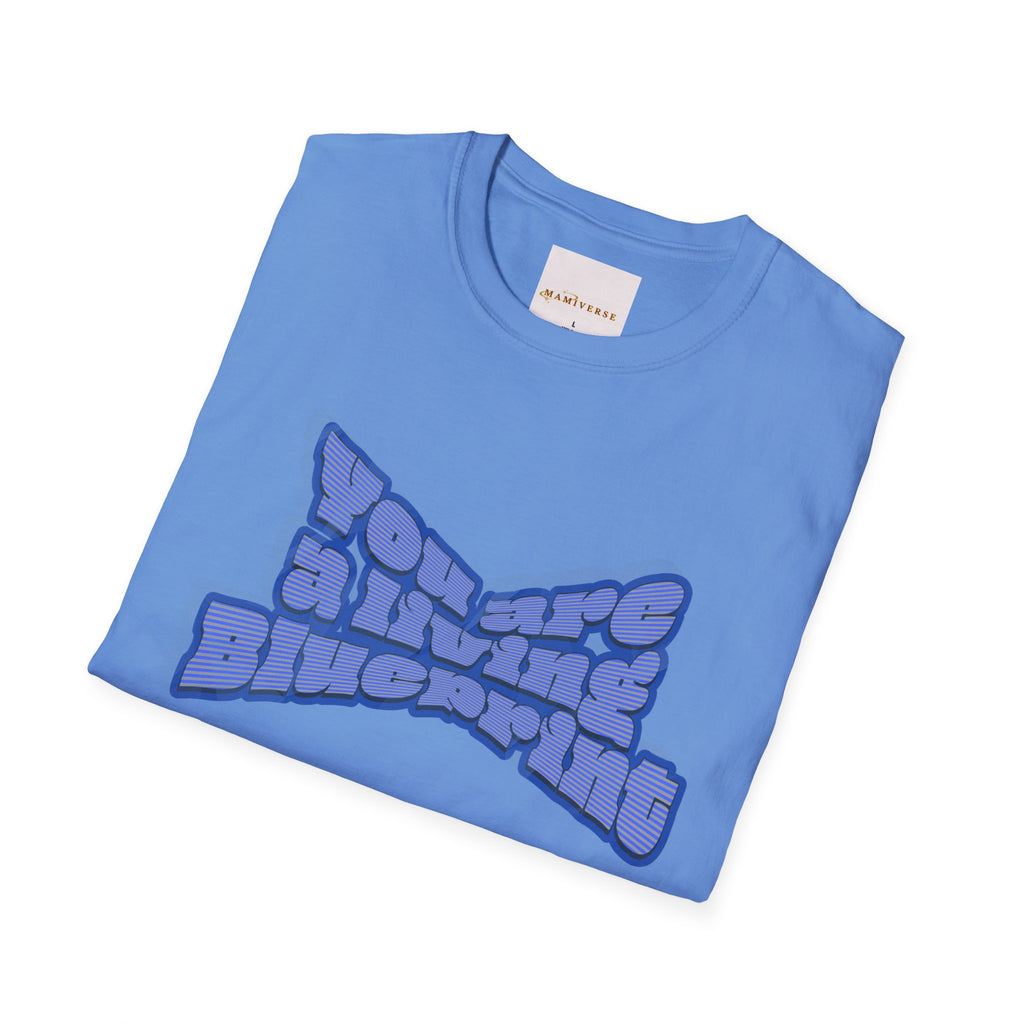 You Are A Living Blueprint Retro Bubble Text T‑Shirt — Motivational Mother's Day Gift Graphic Tee