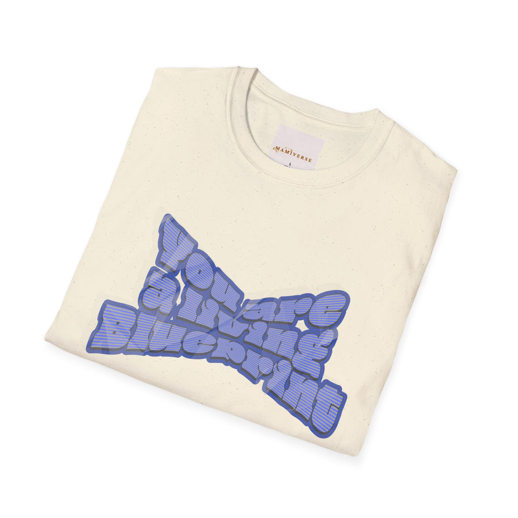 You Are A Living Blueprint Retro Bubble Text T‑Shirt — Motivational Mother's Day Gift Graphic Tee