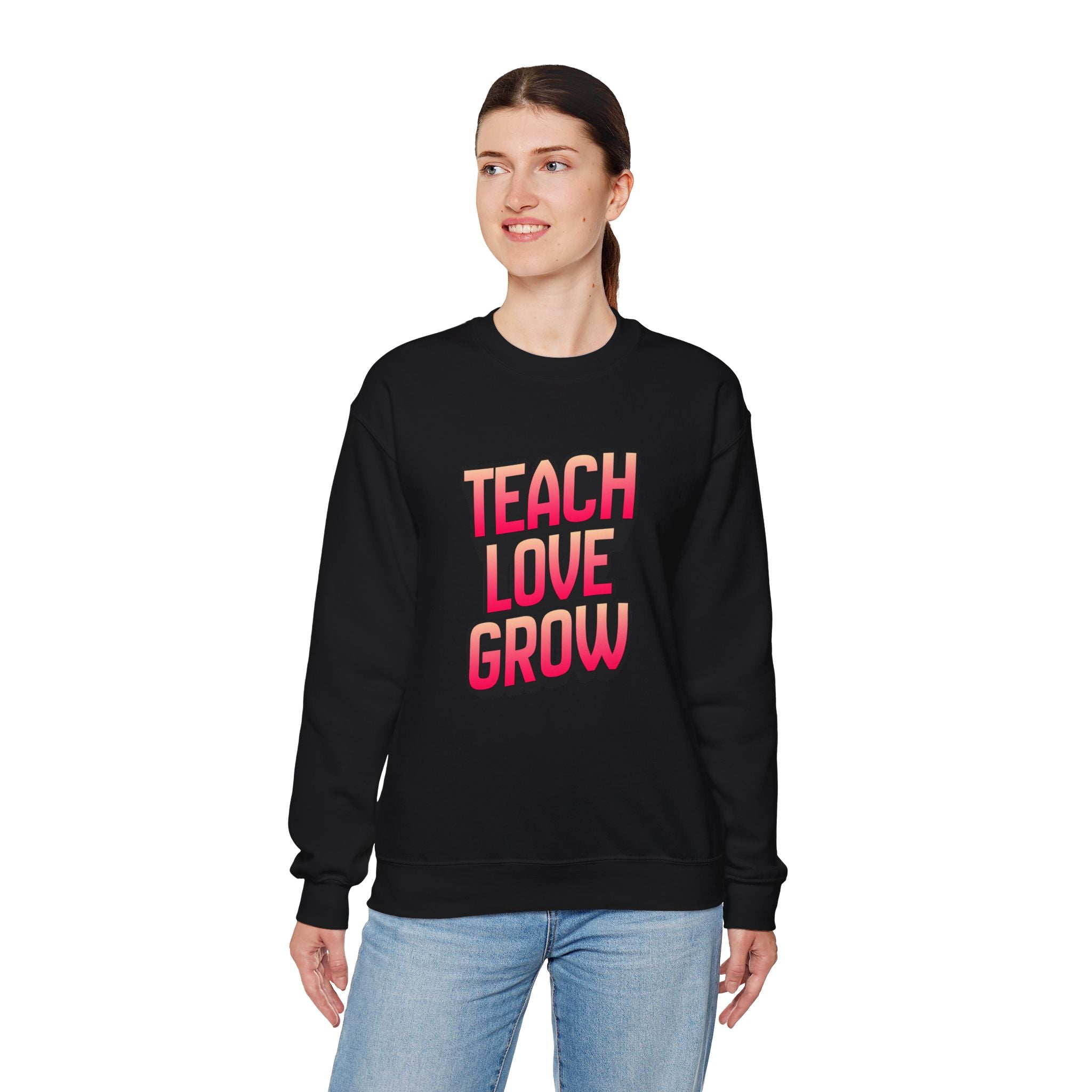 Teach Love Grow Teacher Appreciation Crewneck Sweatshirt