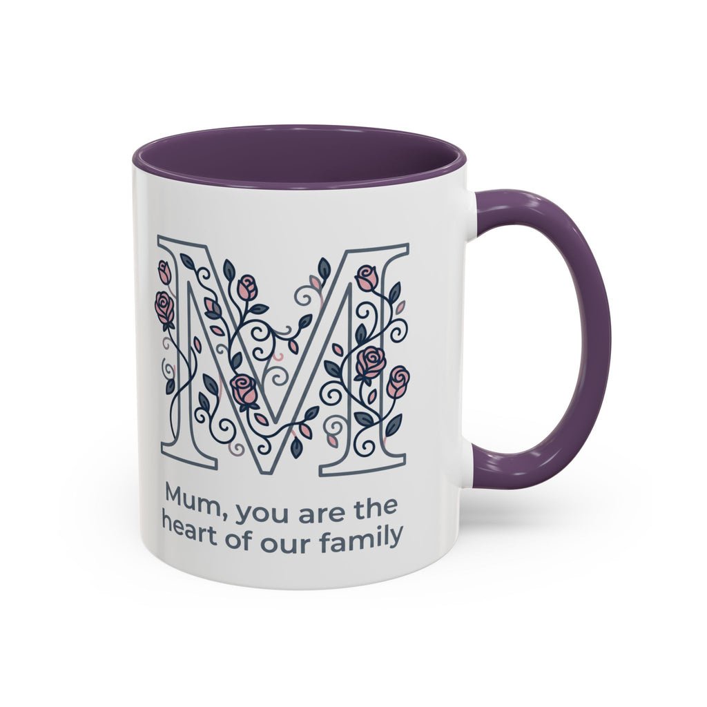 Mum You Are The Heart Of Our Family Accent Coffee Mug