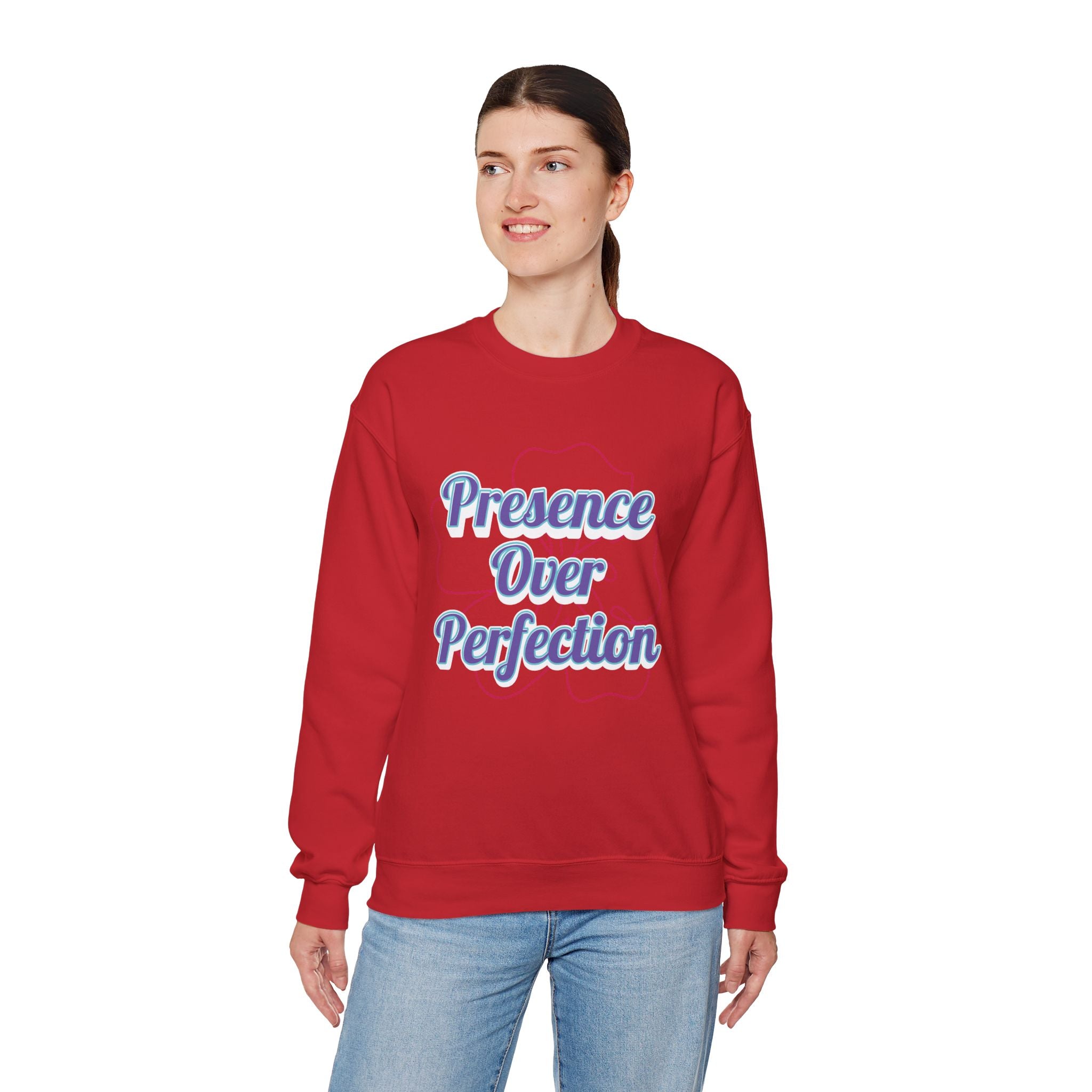 Presence Over Perfection Mother's Day Sweatshirt — Colourful Crewneck