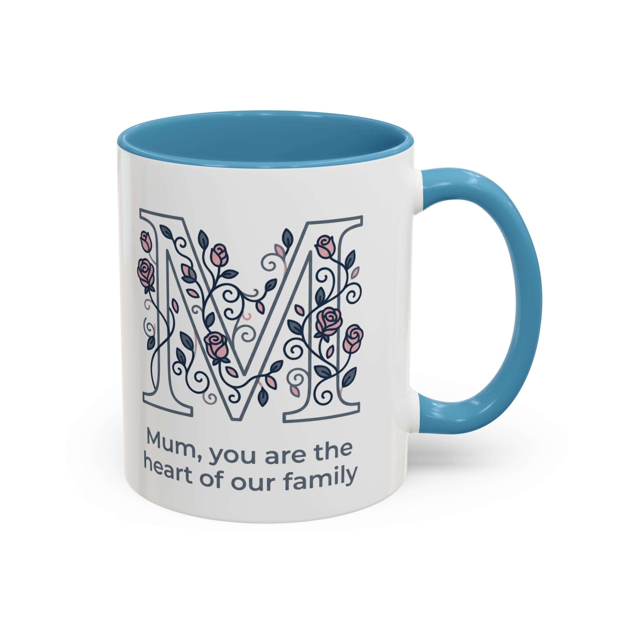 Mum You Are The Heart Of Our Family Accent Coffee Mug