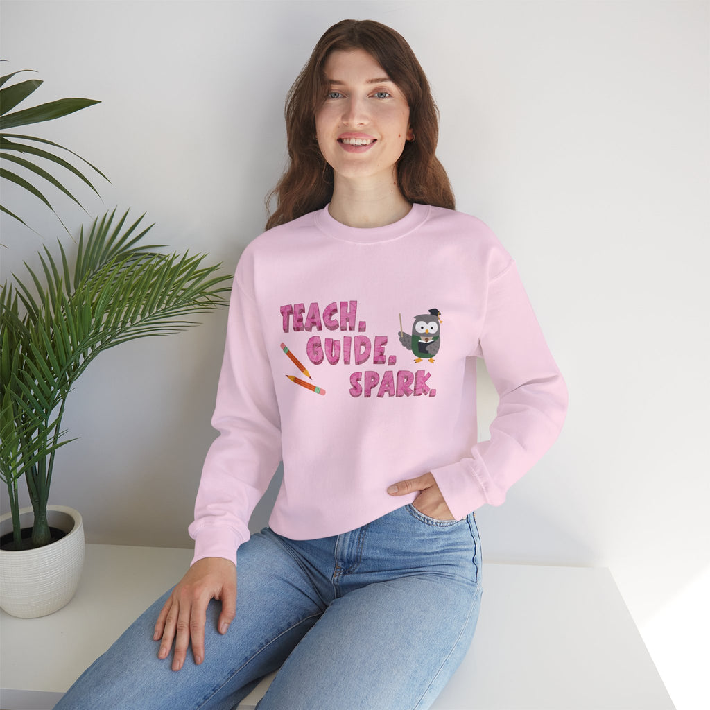 Teacher "Teach • Guide • Spark" Crewneck Sweatshirt — Teacher Appreciation Gift