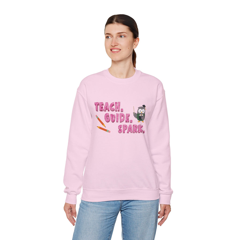 Teacher "Teach • Guide • Spark" Crewneck Sweatshirt — Teacher Appreciation Gift