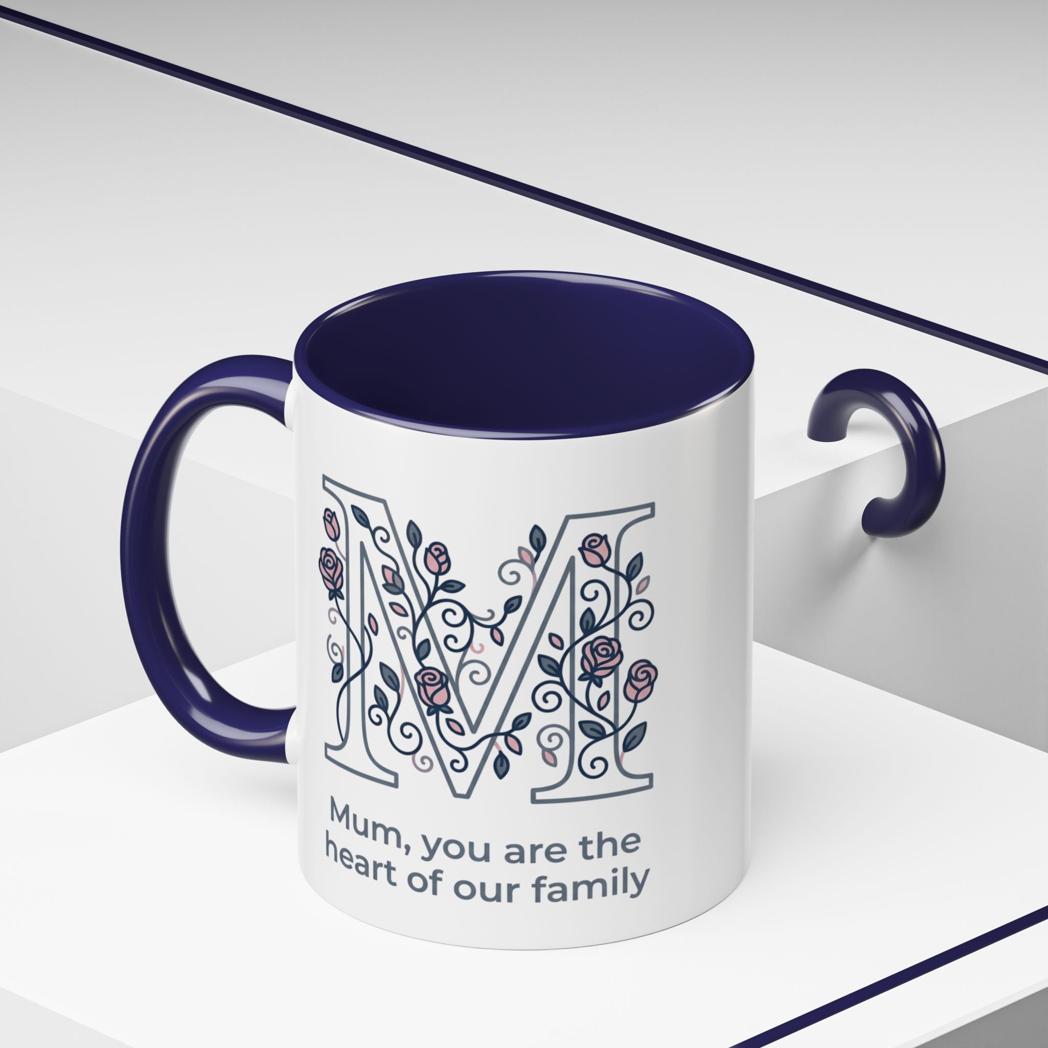 Mum You Are The Heart Of Our Family Accent Coffee Mug