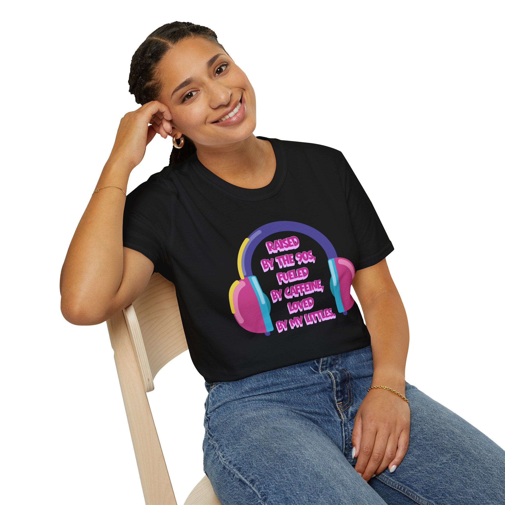 Raised By The 90s, Fueled By Caffeine, Loved By My Littles — Mother's Day T-Shirt