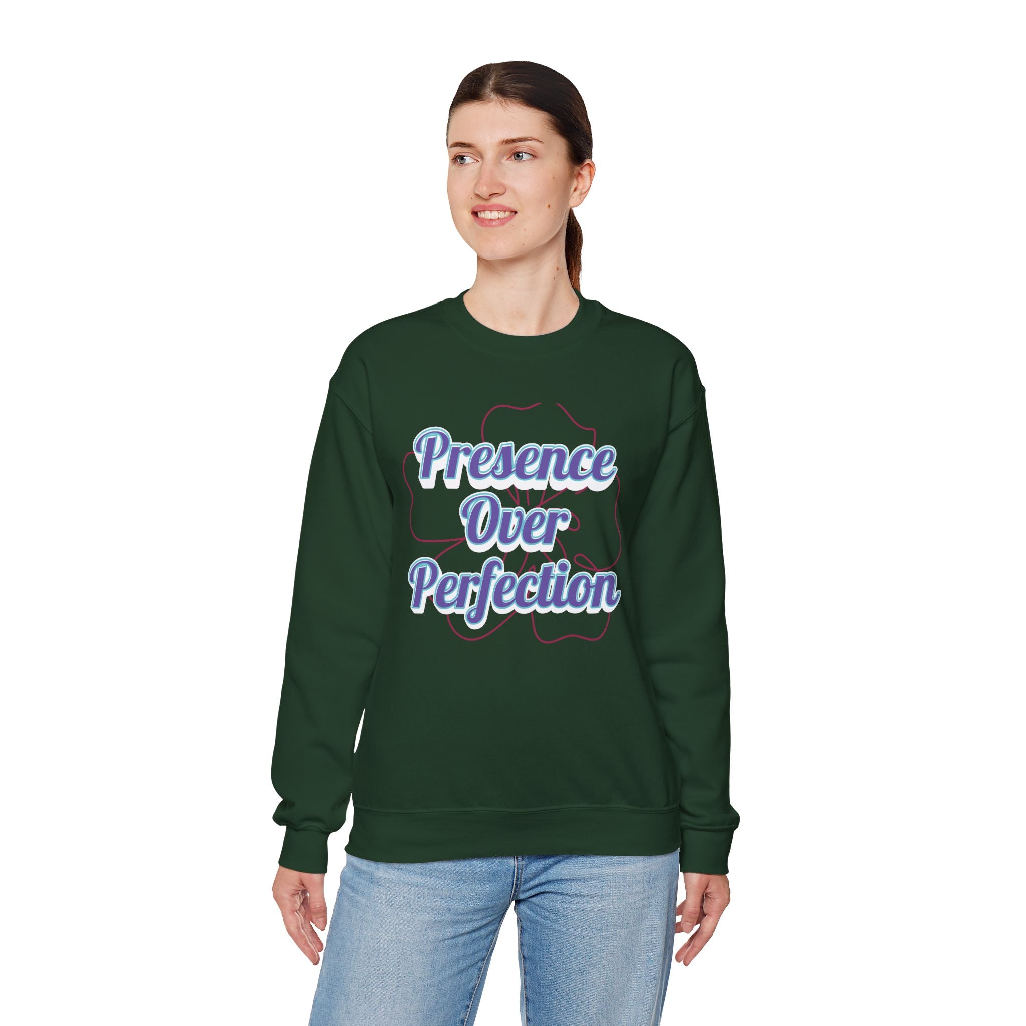 Presence Over Perfection Mother's Day Sweatshirt — Colourful Crewneck